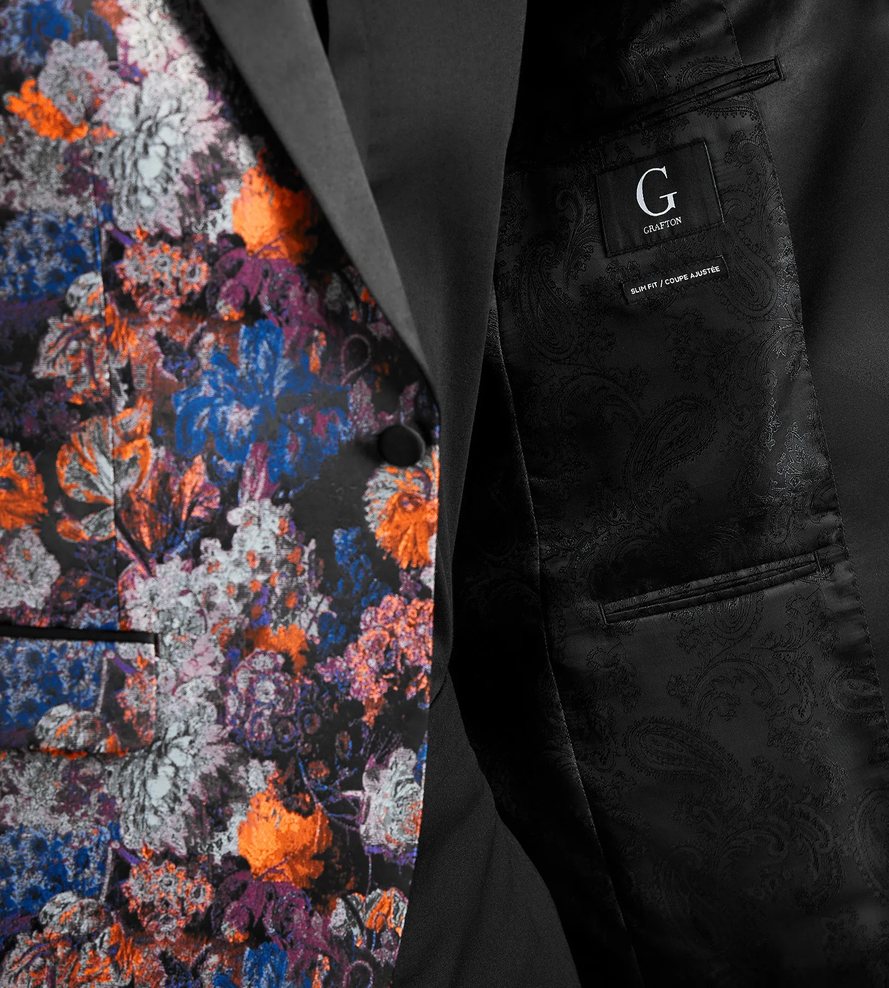 Slim Fit Blue Jacquard Tuxedo Jacket sold by Tip Top product image thumbnail 4