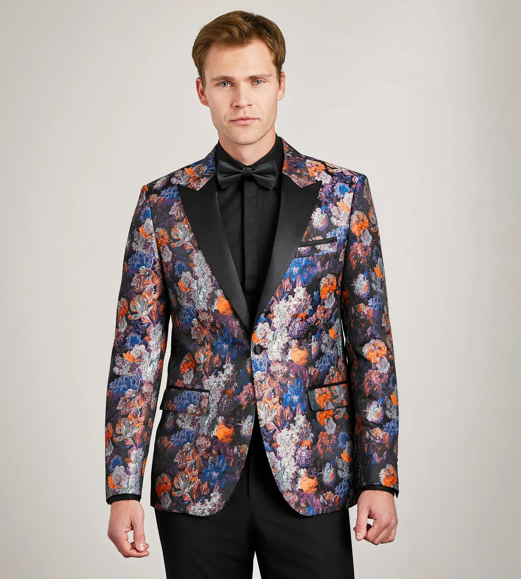 Slim Fit Blue Jacquard Tuxedo Jacket sold by Tip Top