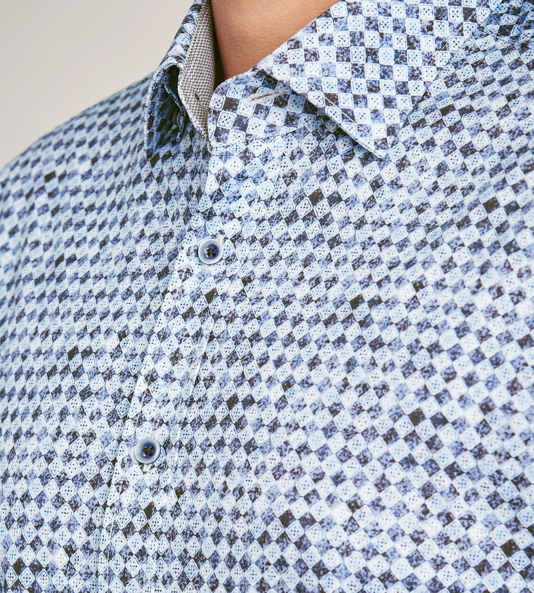 Long Sleeve Water Colour Pattern 360 Stretch Casual Shirt sold by Tip Top product image thumbnail 2