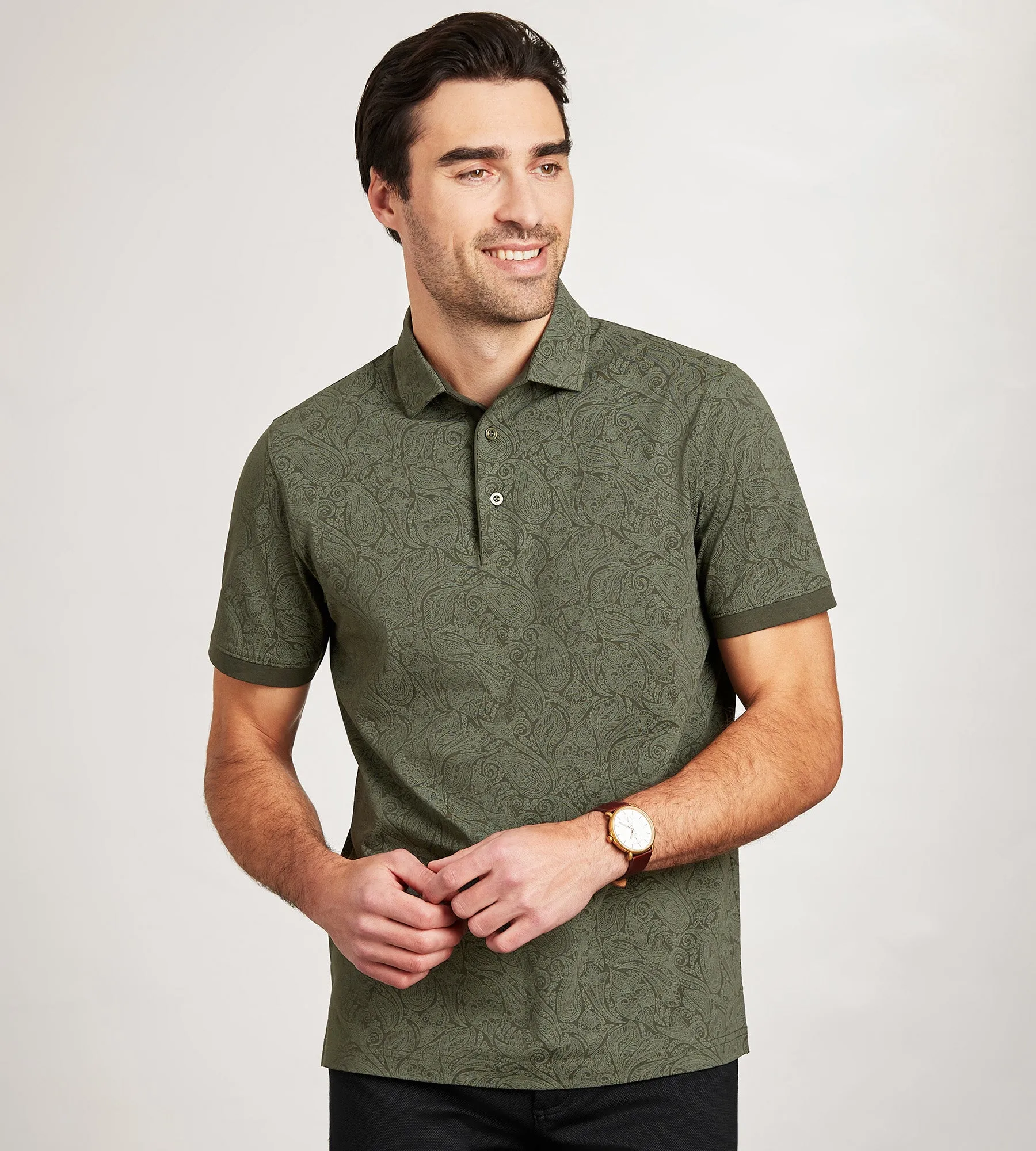 Jermyn & Bond Modern Fit Tonal Paseily Polo sold by Tip Top