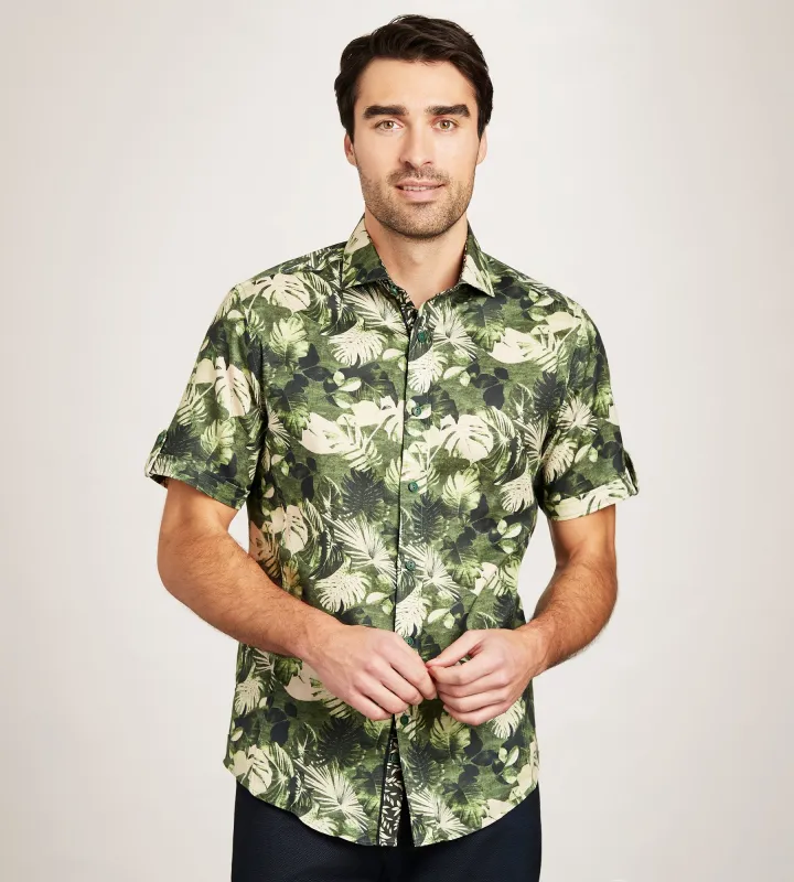 Short Sleeve Tropical Print Casual Shirt sold by Tip Top