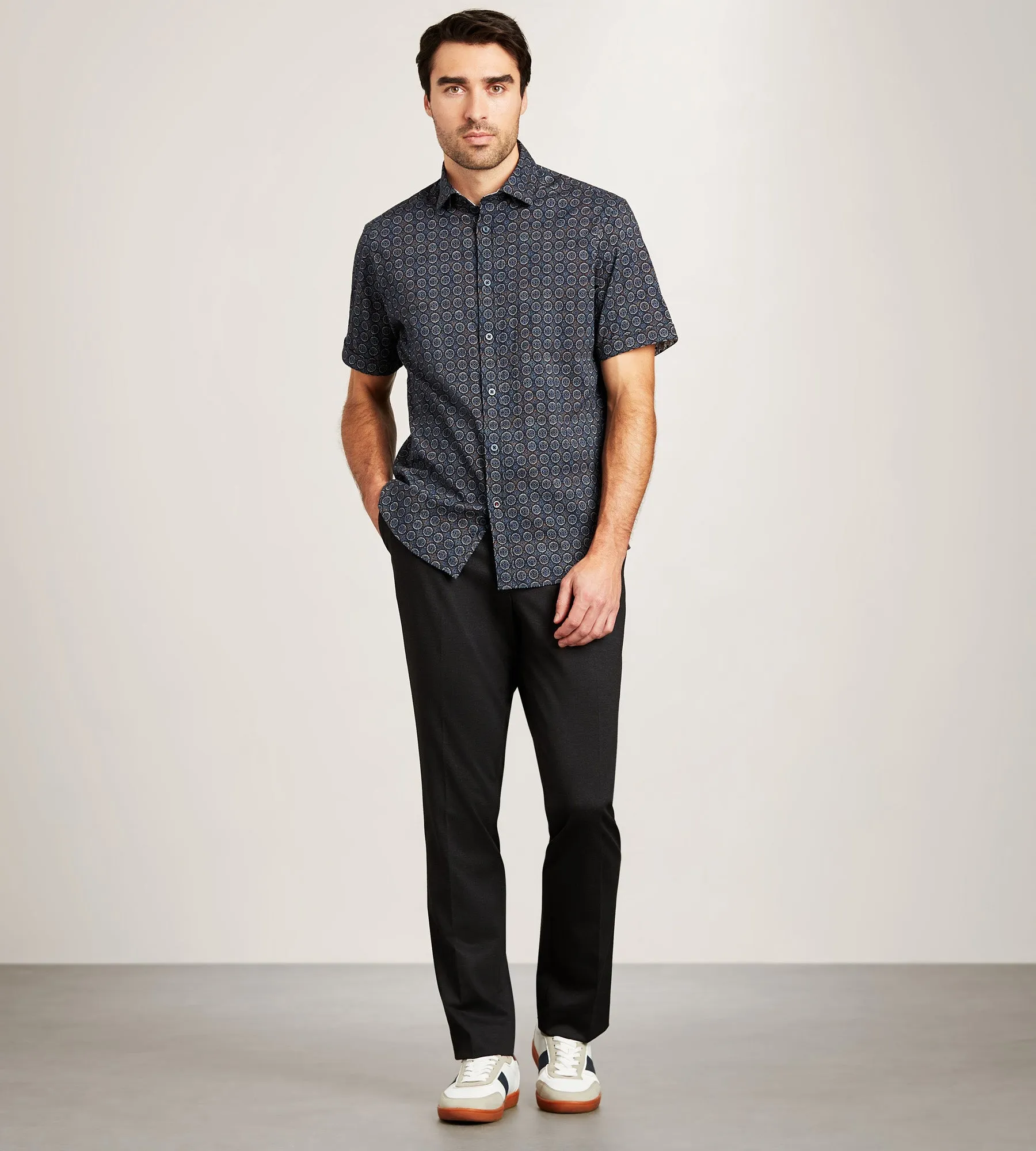 Short Sleeve Stretch Seersucker Casual Shirt sold by Tip Top product image thumbnail 4