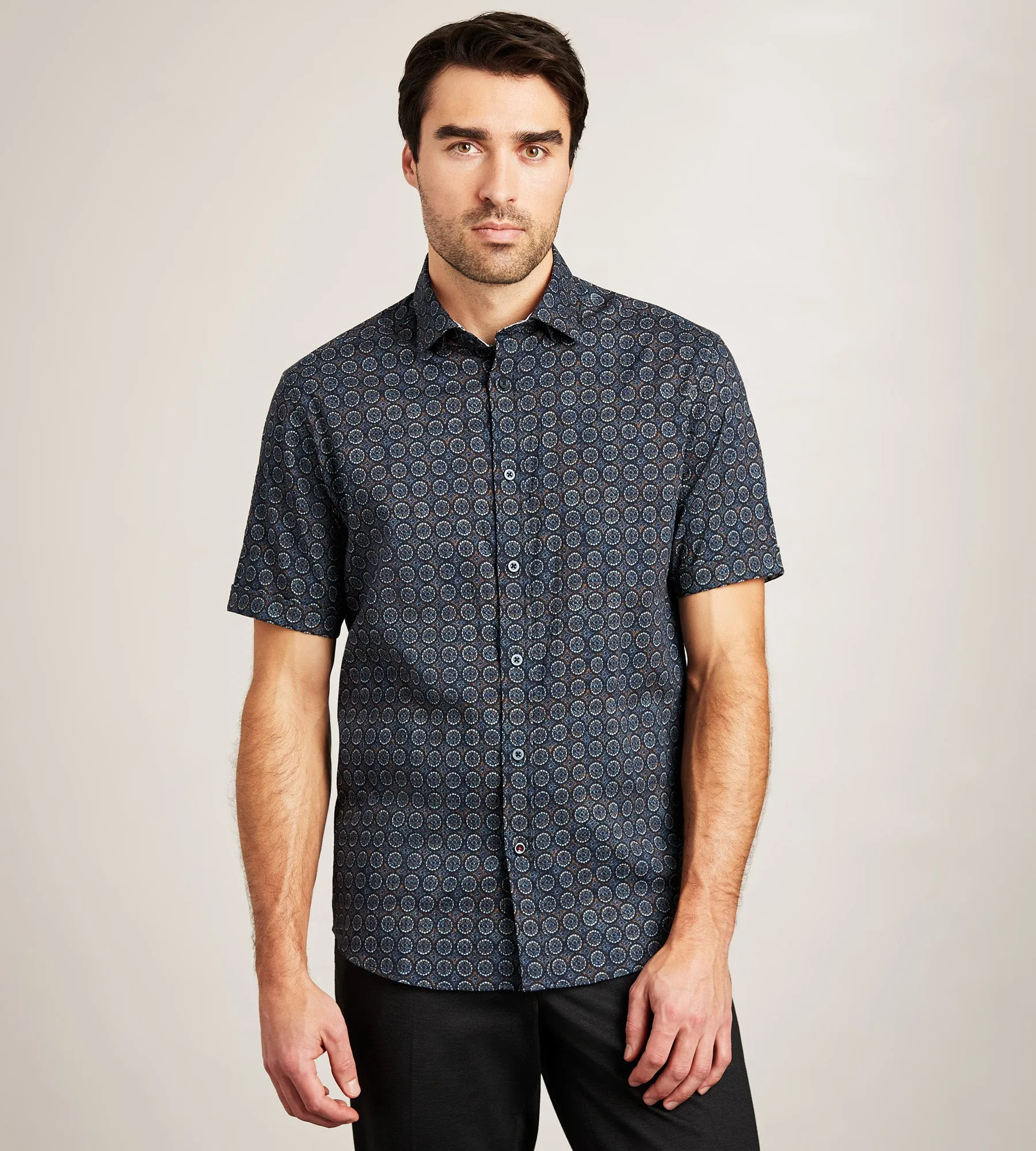 Short Sleeve Stretch Seersucker Casual Shirt sold by Tip Top
