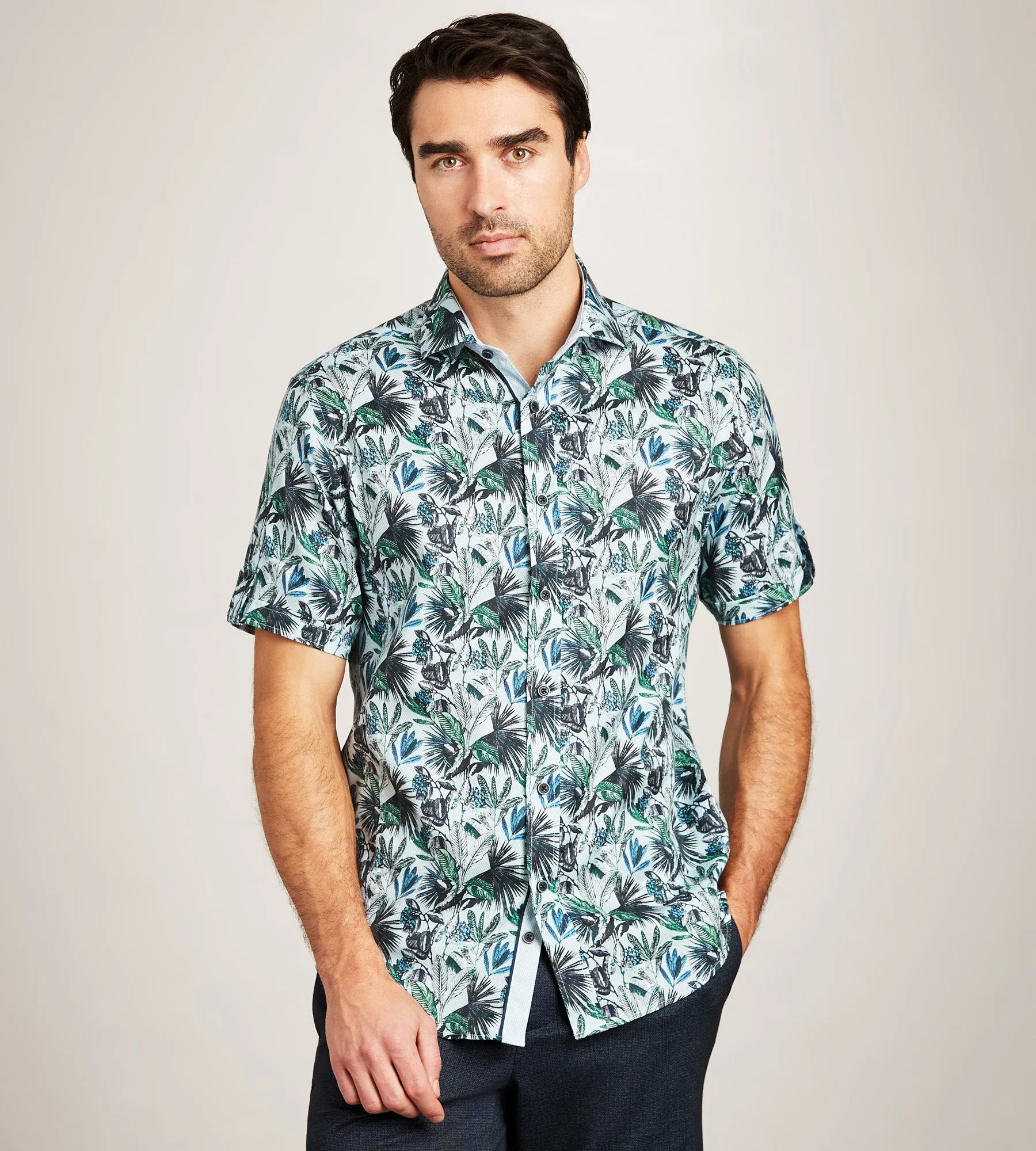 Short Sleeve Tropical Print Casual Shirt sold by Tip Top