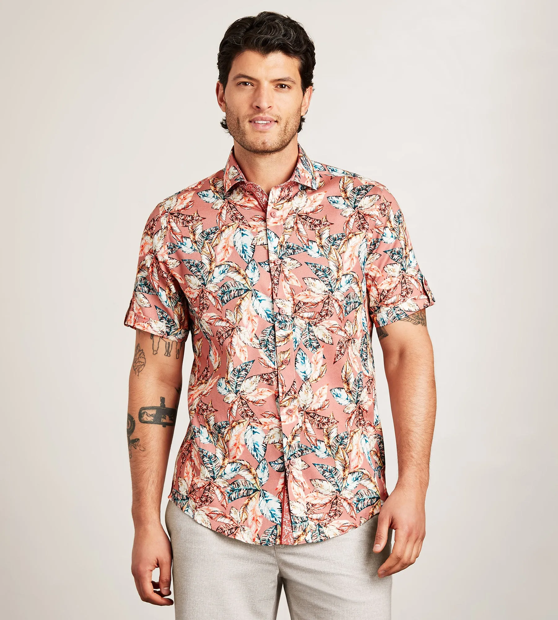 Short Sleeve Tropical Print Casual Shirt sold by Tip Top