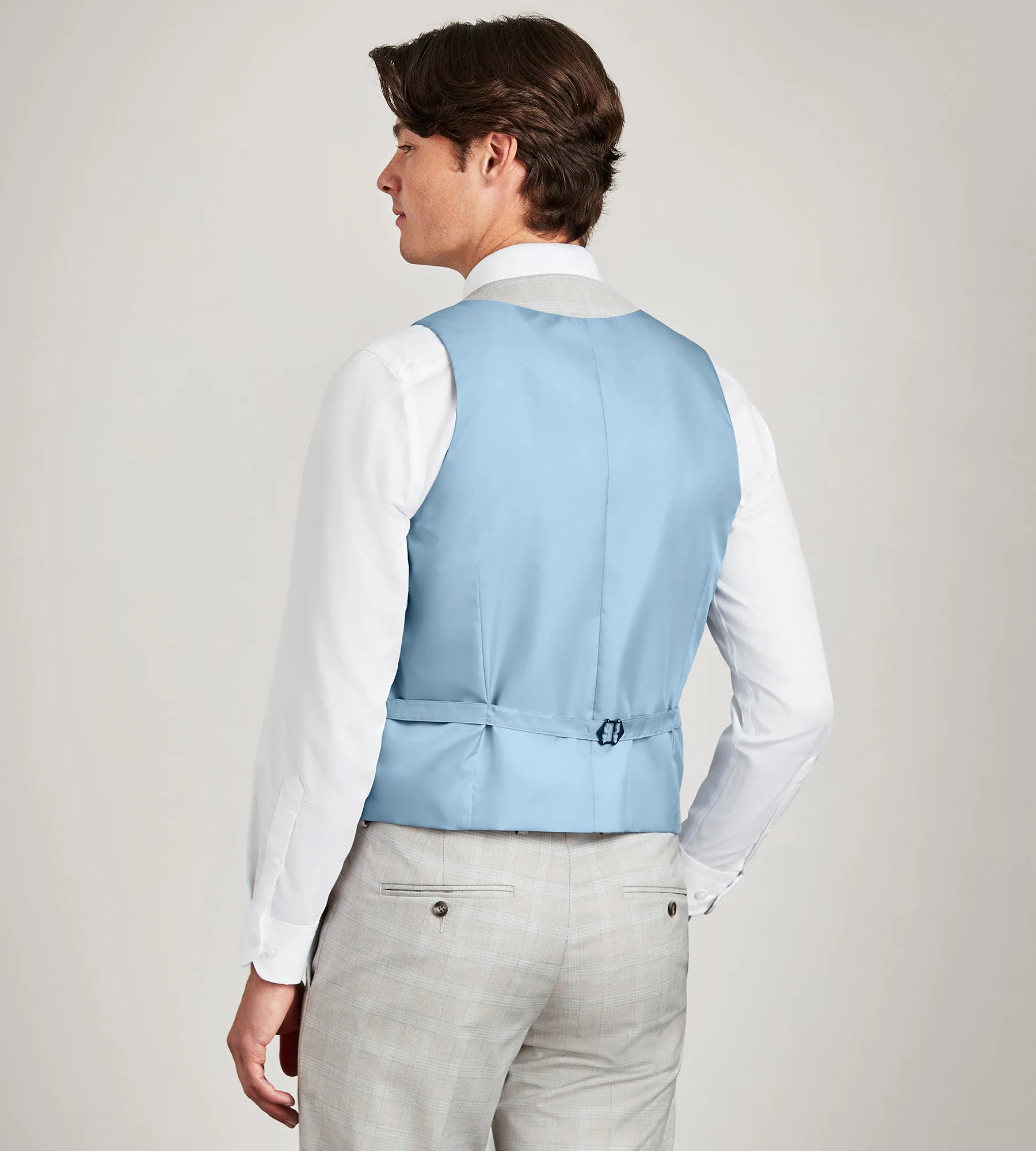 Light Grey Plaid Suit Vest sold by Tip Top product image thumbnail 2