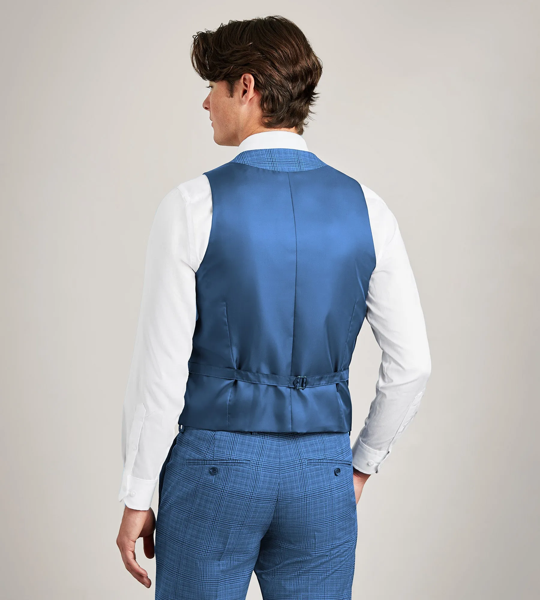 Blue Plaid Suit Vest sold by Tip Top product image thumbnail 3