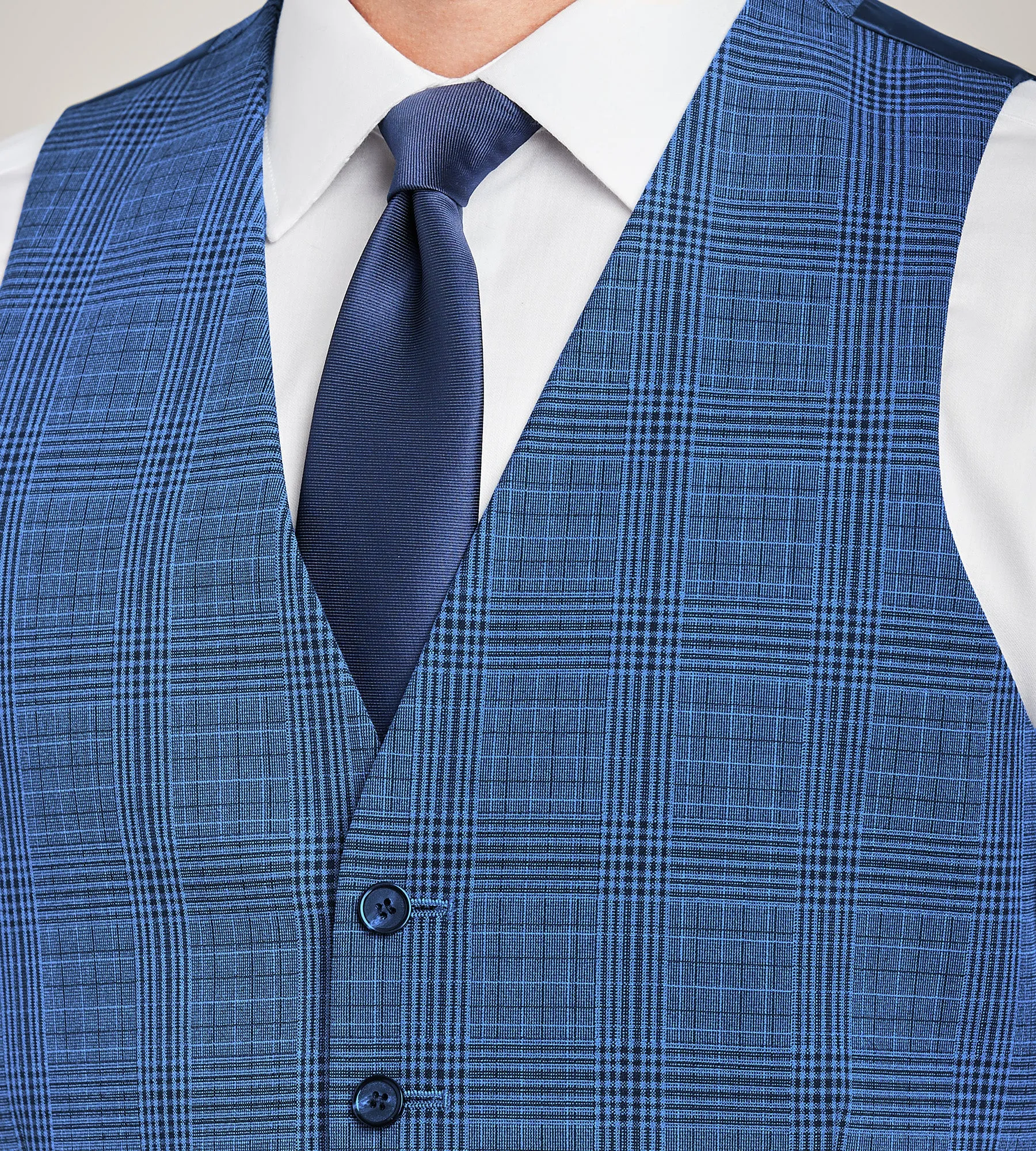 Blue Plaid Suit Vest sold by Tip Top product image thumbnail 2