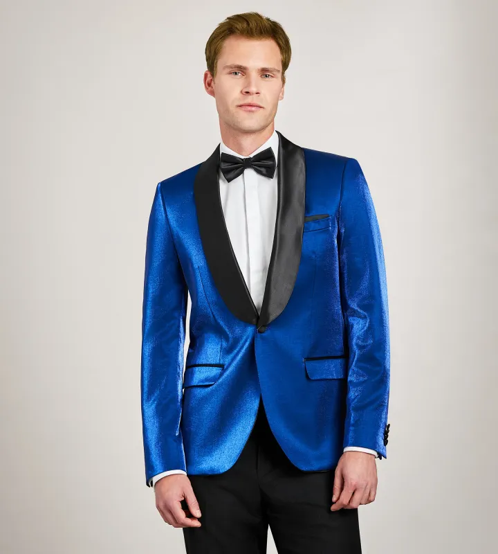 Slim Fit Cobalt Solid Tuxedo made by G GRAFTON