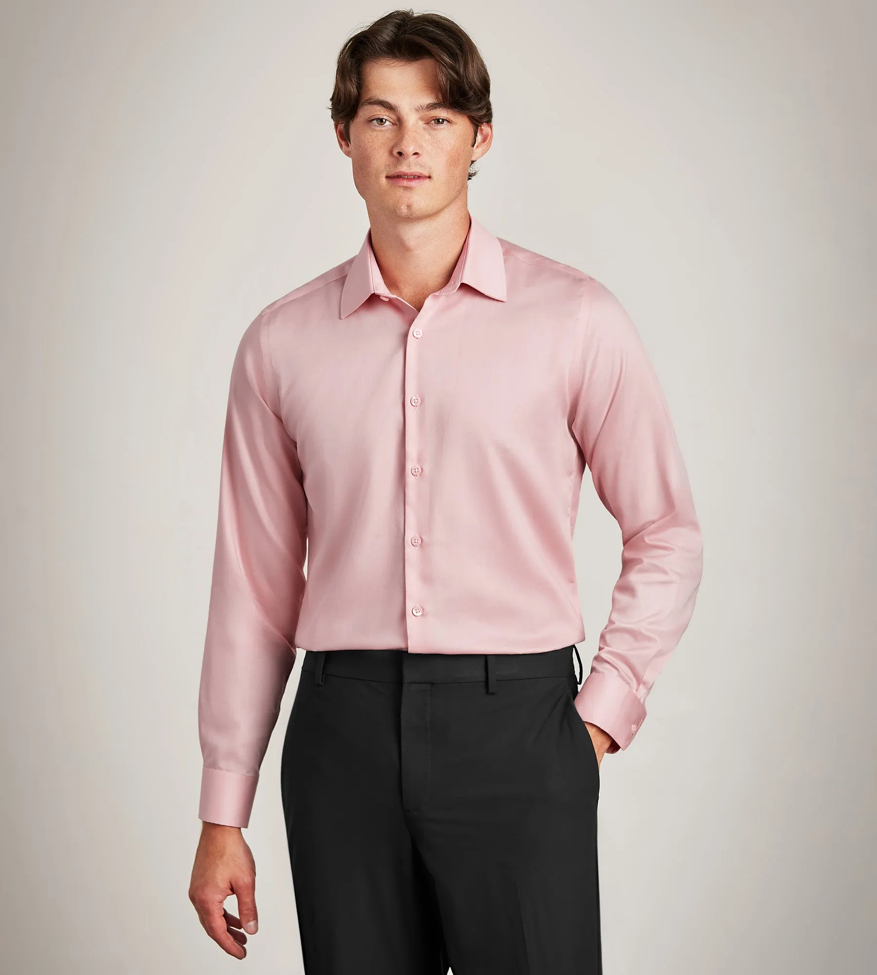 Slim Fit Non- Iron Sateen Dress Shirt sold by Tip Top product image thumbnail 2