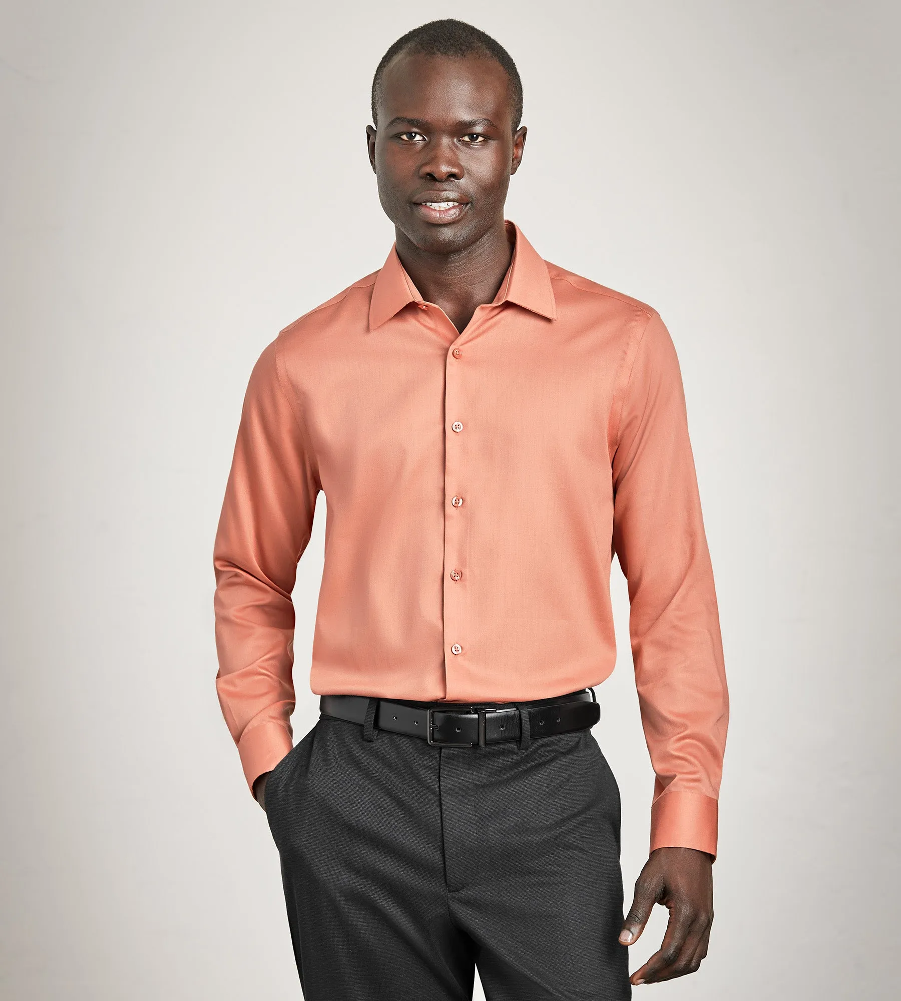 Slim Fit Non- Iron Sateen Dress Shirt sold by Tip Top product image thumbnail 2