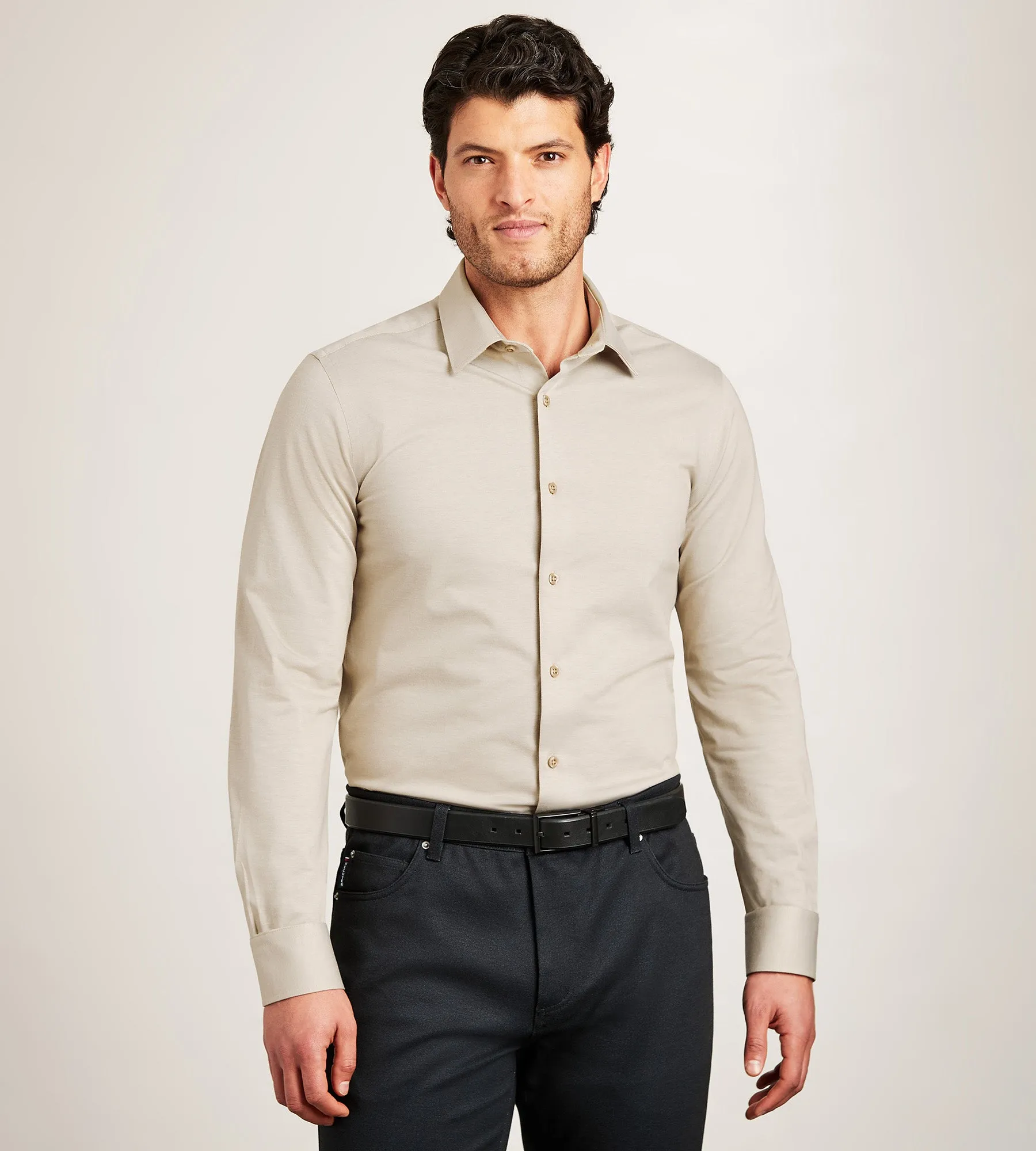 Slim Fit 360° Stretch Knit Non-Iron Soft Touch Yarn Dye Heather sold by Tip Top product image thumbnail 2