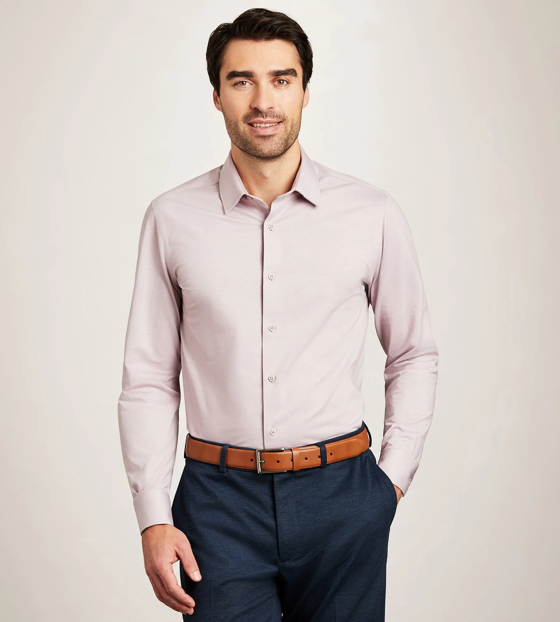 Slim Fit 360° Stretch Knit Non-Iron Soft Touch Yarn Dye Heather sold by Tip Top product image thumbnail 2