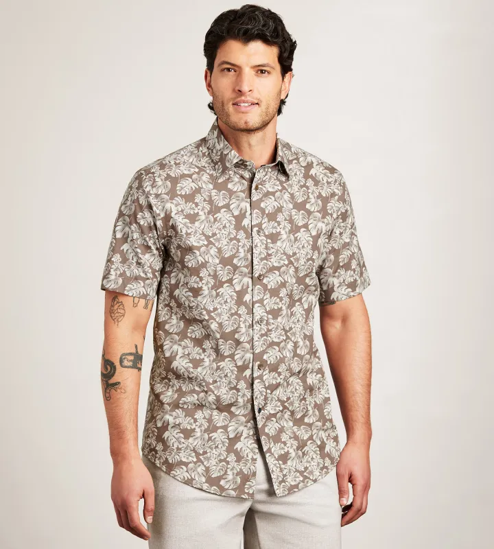 Short Sleeve Textured Linen Like Casual Shirt sold by Tip Top