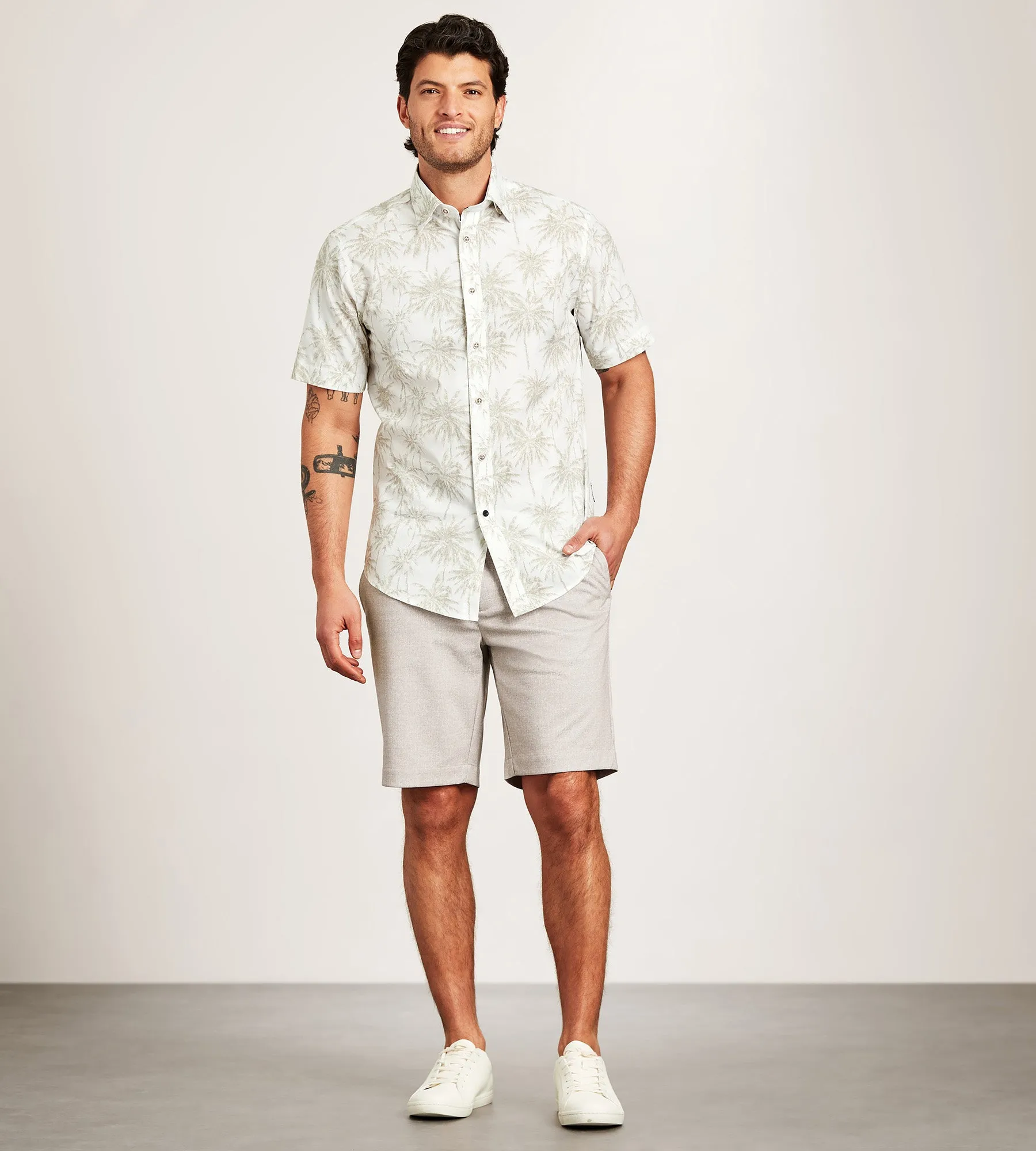 Short Sleeve Textured Linen Like Casual Shirt sold by Tip Top product image thumbnail 3