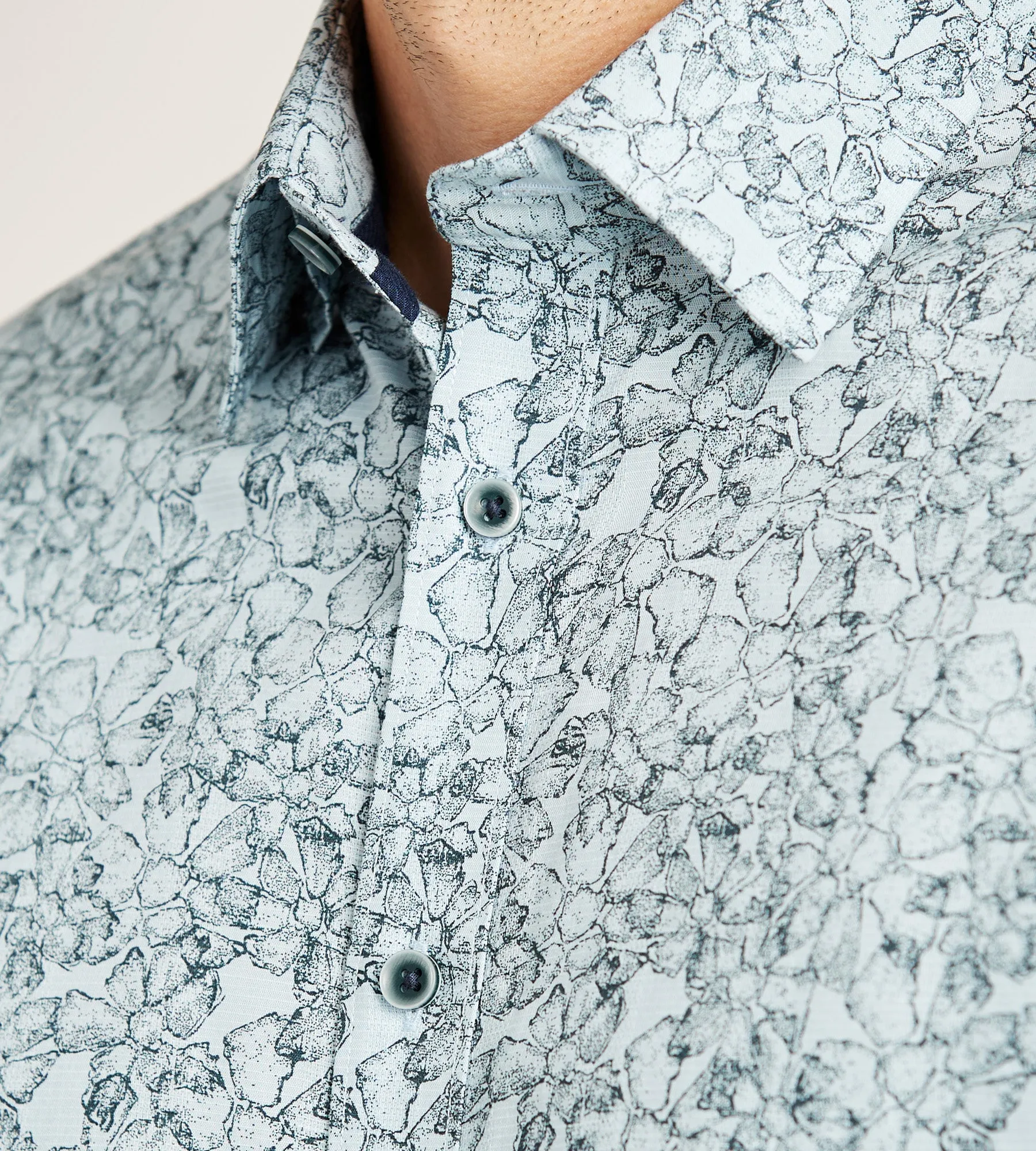 Short Sleeve Textured Linen Like Casual Shirt sold by Tip Top product image thumbnail 2