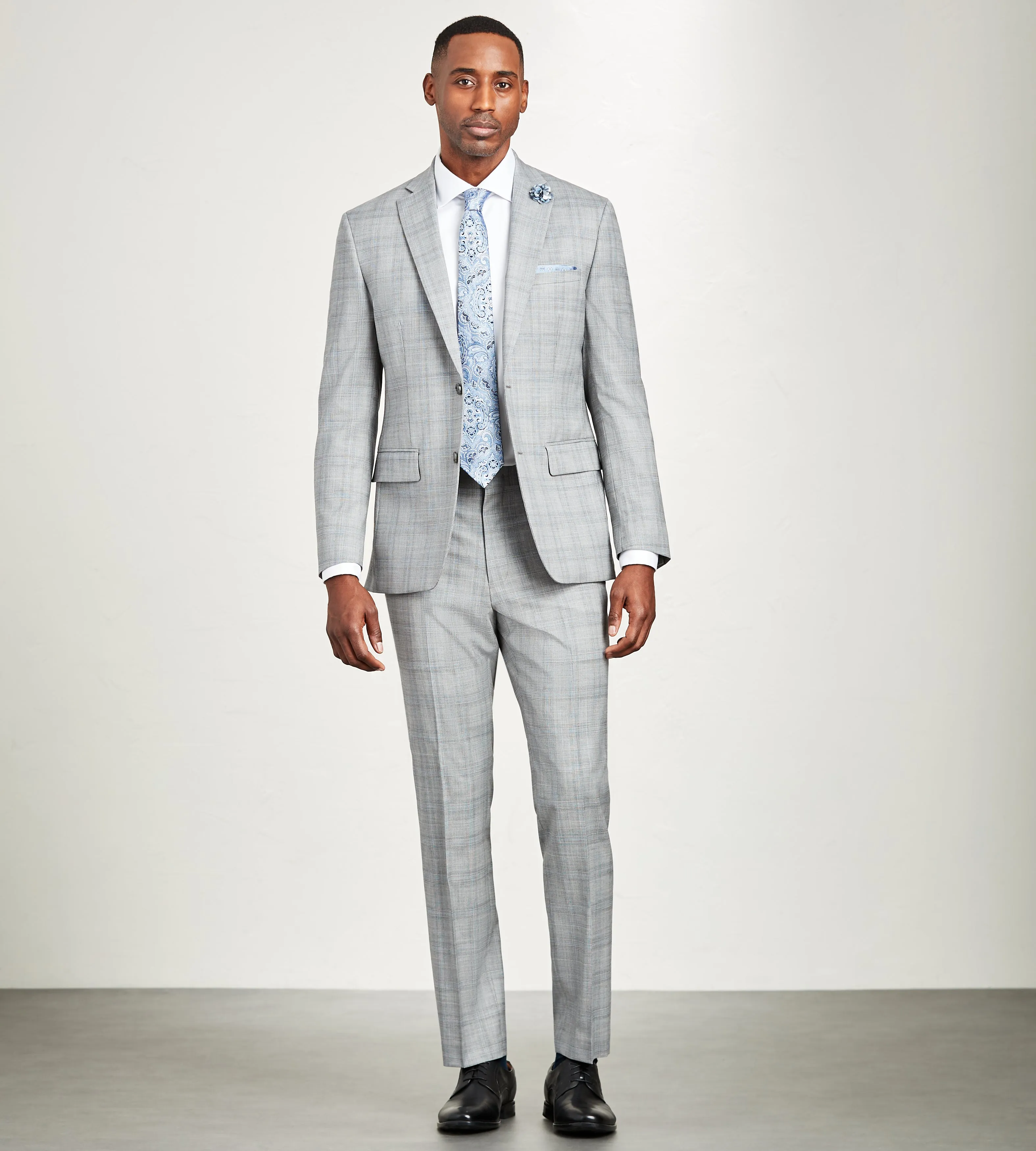 Modern Fit Grey Plaid Suit Jacket sold by Tip Top product image thumbnail 3