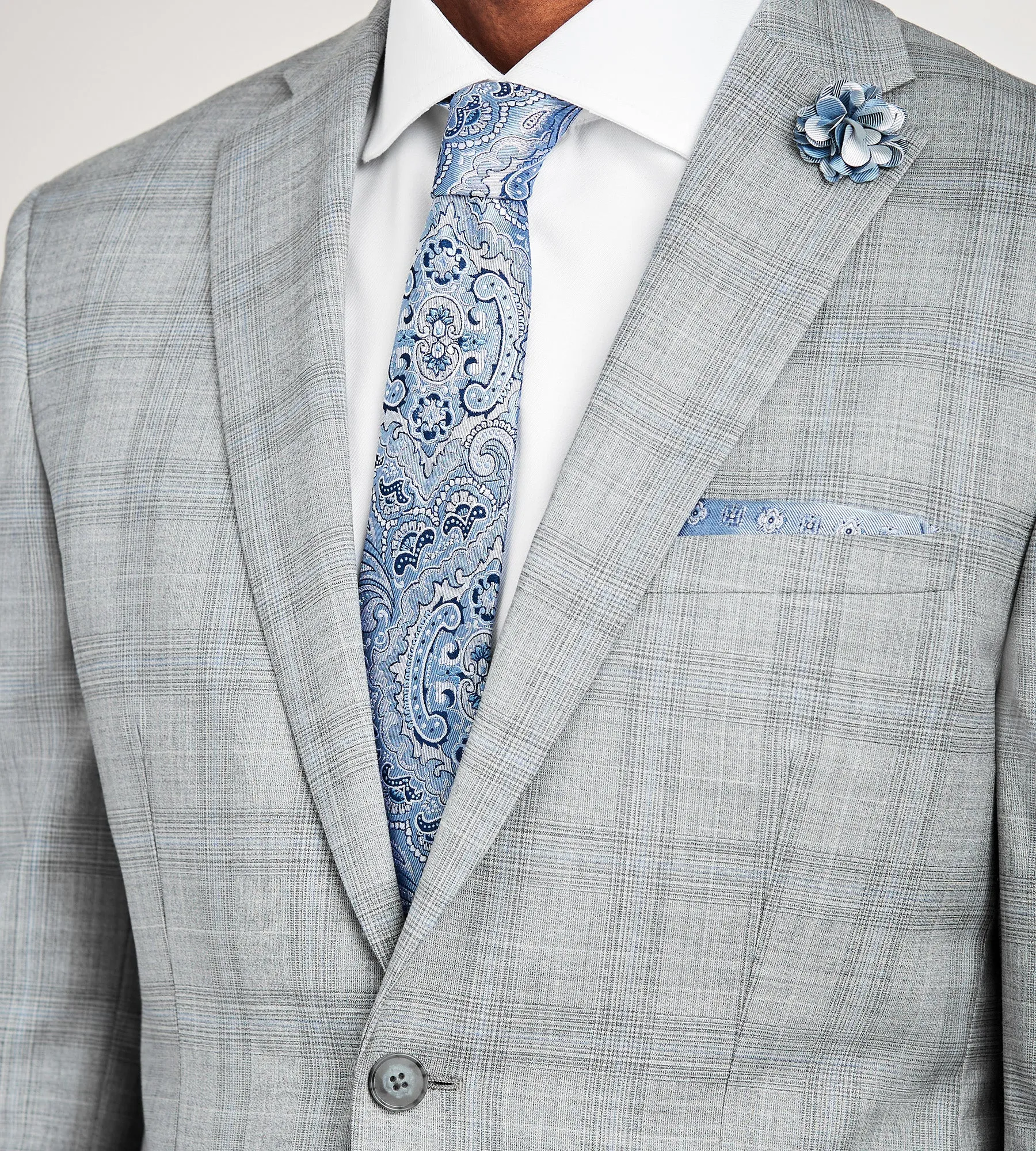 Modern Fit Grey Plaid Suit Jacket sold by Tip Top product image thumbnail 2