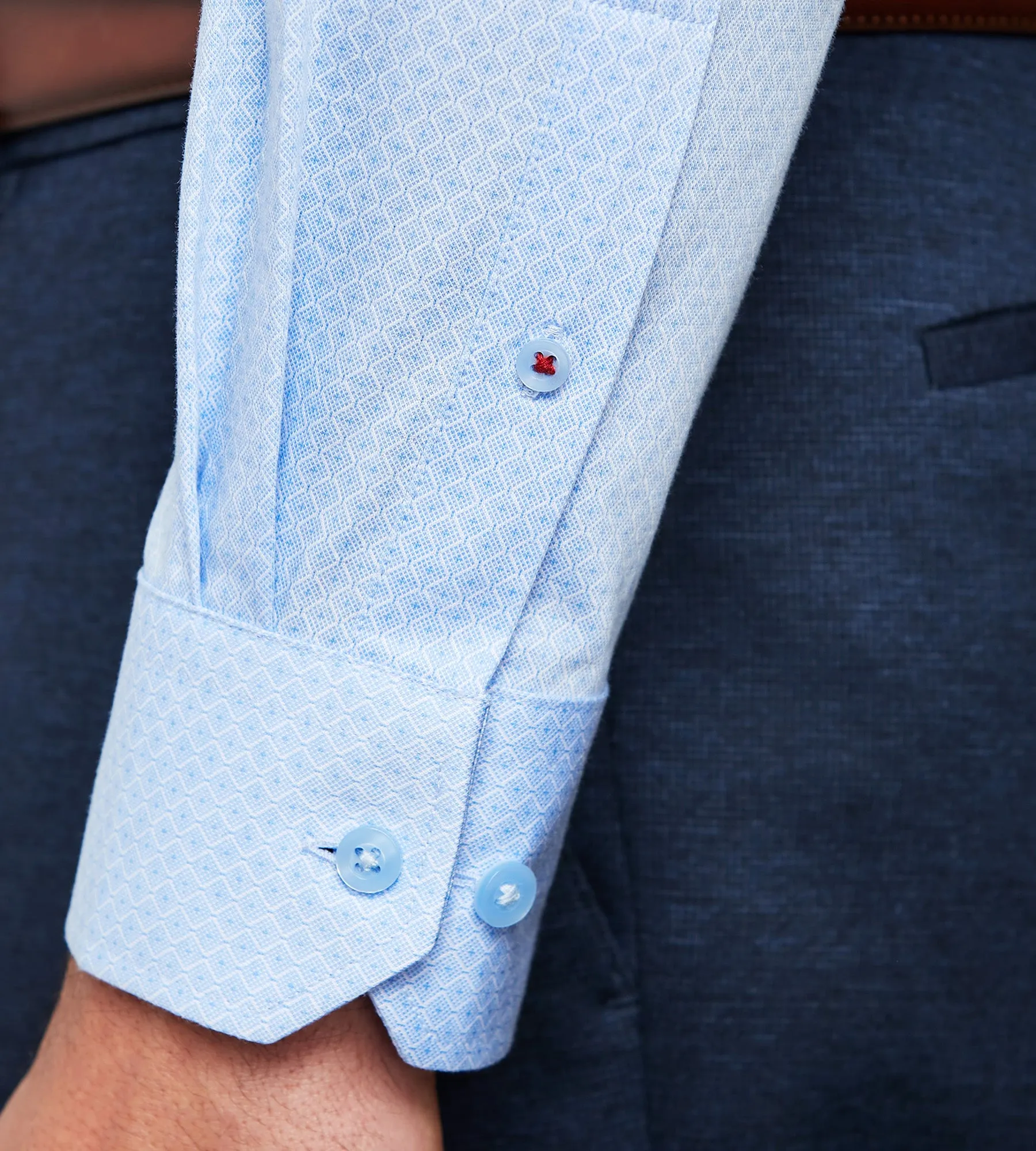 Slim Fit 360° Stretch Knit Non-Iron Soft Touch Jacquard Dress Shirt sold by Tip Top product image thumbnail 4