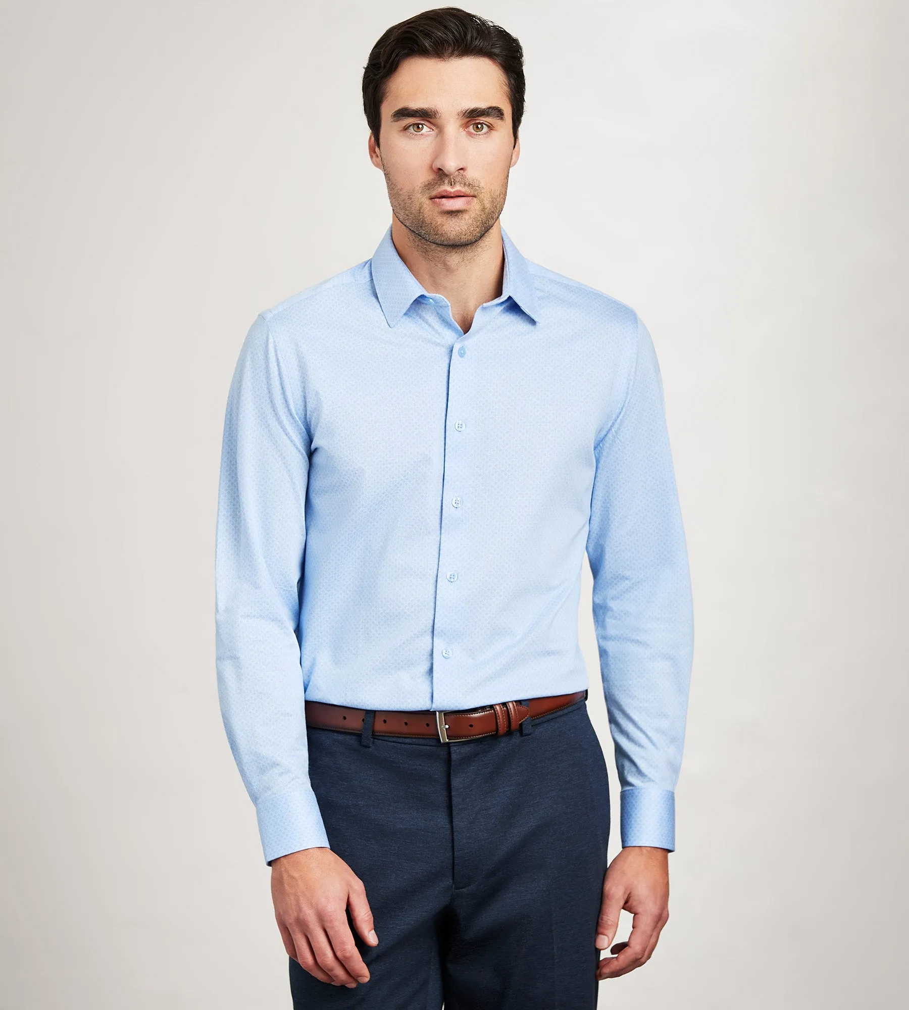 Slim Fit 360° Stretch Knit Non-Iron Soft Touch Jacquard Dress Shirt sold by Tip Top product image thumbnail 2