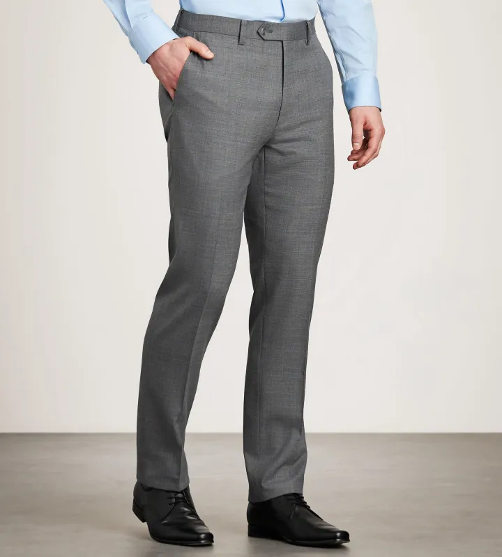 Slim Fit Light Grey Plaid Suit Pants sold by Tip Top