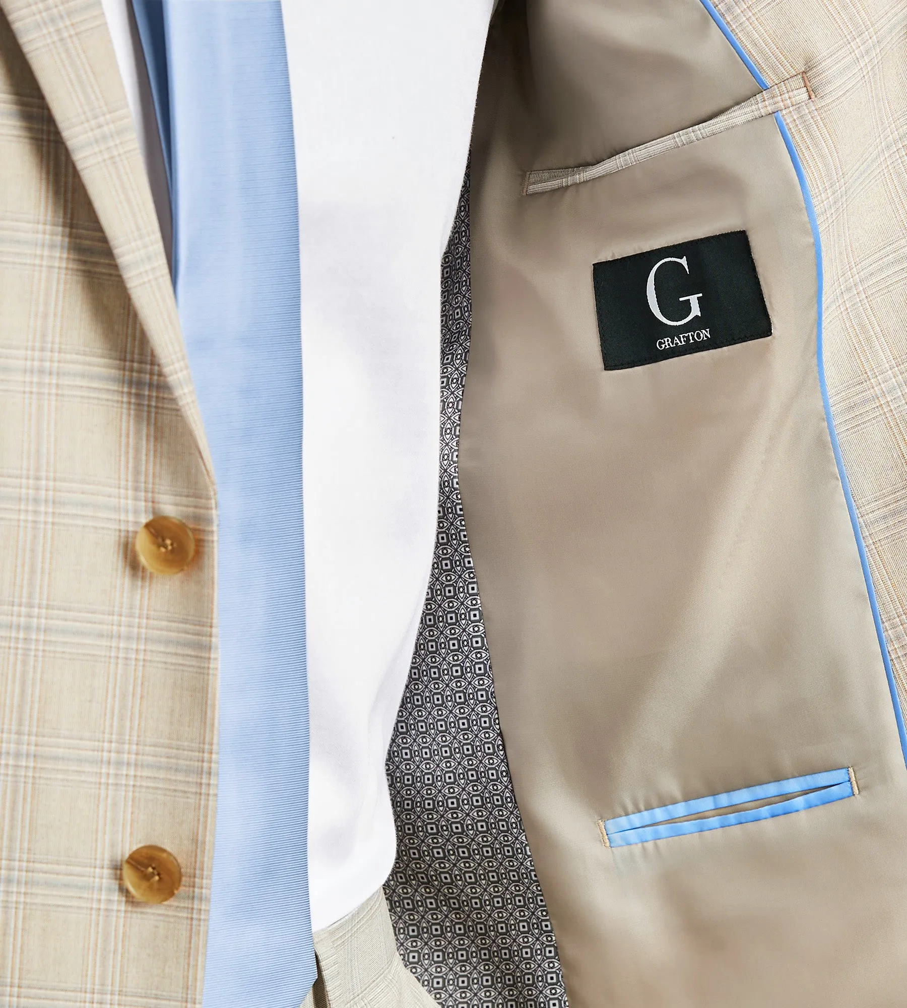 Modern Fit Tan Plaid Suit Jacket sold by Tip Top product image thumbnail 4