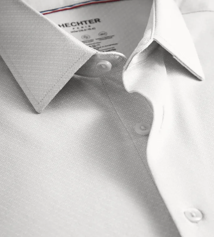 Slim Fit Butterknit Short Sleeve Jacqaurd Dress Shirt made by Tip Top