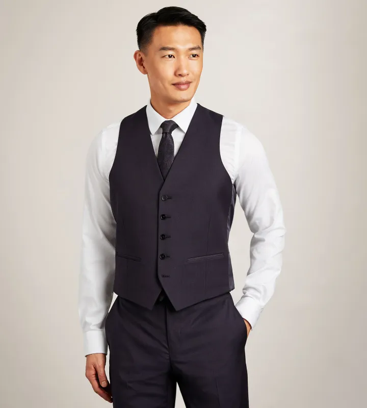 Deep Purple Solid Suit Vest made by G GRAFTON
