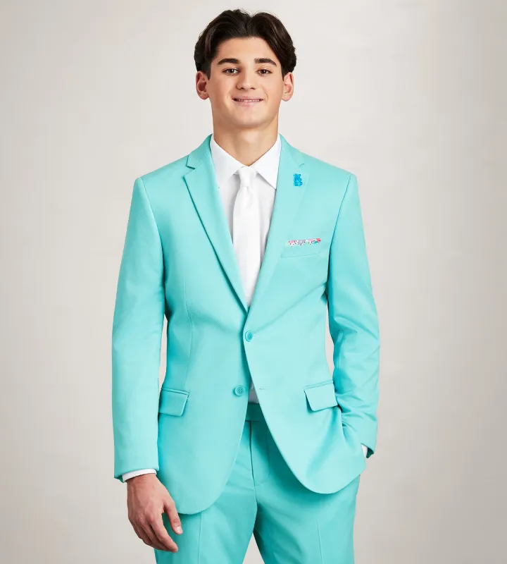 Slim Fit Aqua Solid Suit Jacket made by G GRAFTON