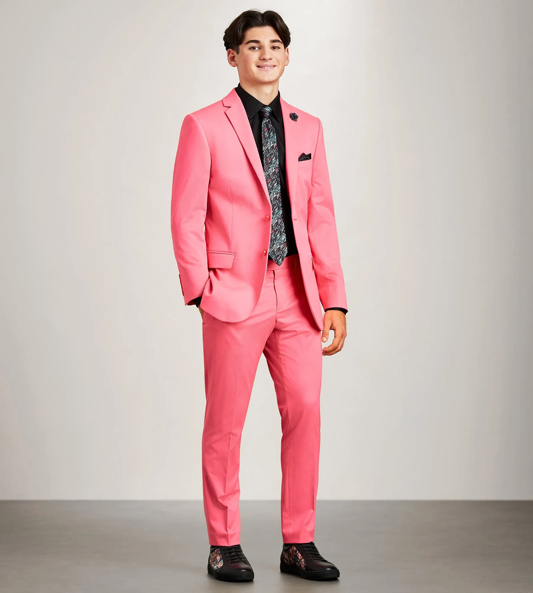 Slim Fit Pink Solid Suit sold by Tip Top product image thumbnail 4