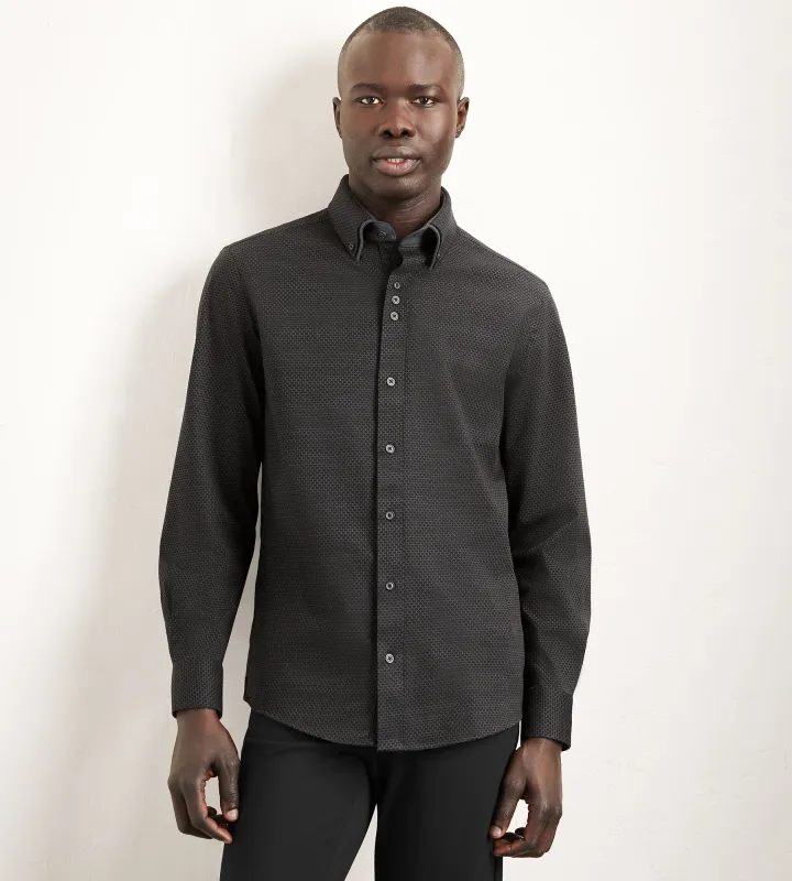 Long Sleeve Double Collar Jacquard Stretch Casual Shirt made by Tip Top