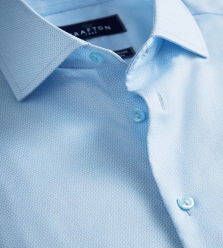 Modern Fit Geo Print Non-Iron Dress Shirt made by Tip Top