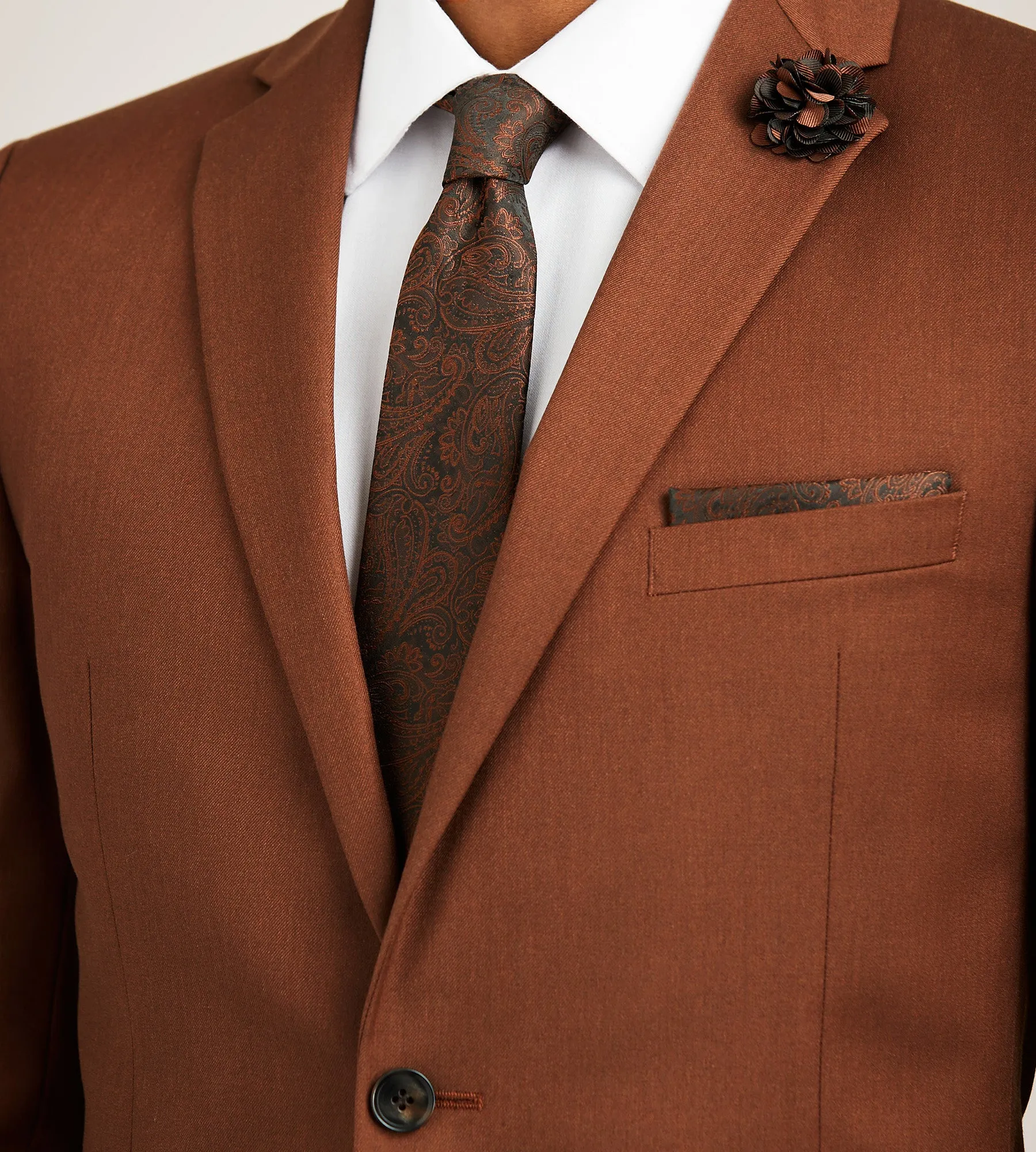 Modern Fit Cognac Solid Suit Jacket sold by Tip Top product image thumbnail 2