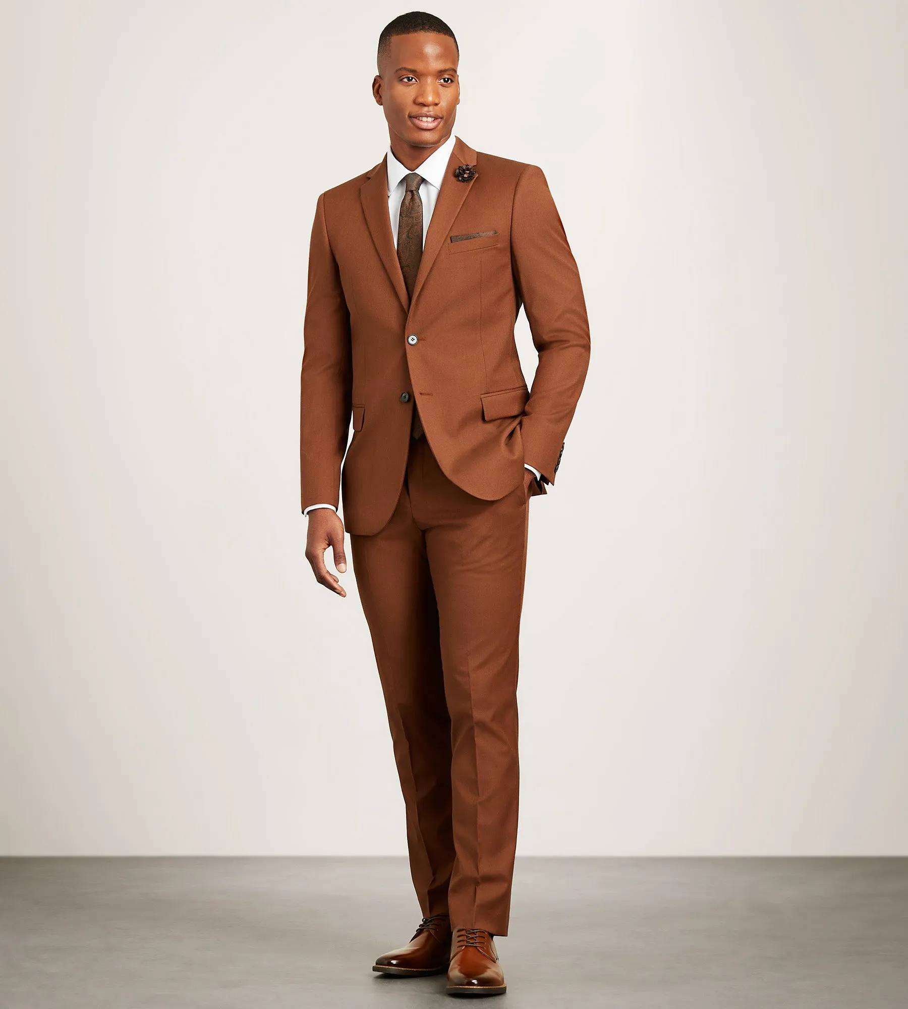 Modern Fit Cognac Solid Suit Jacket sold by Tip Top product image thumbnail 3