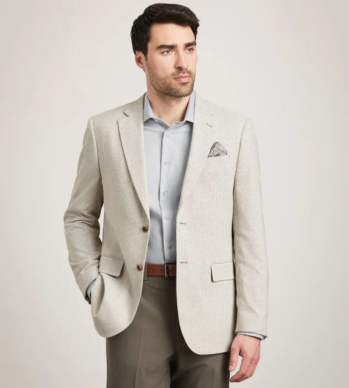 Modern Fit Woven Puppytooth Sport Jacket made by Tip Top