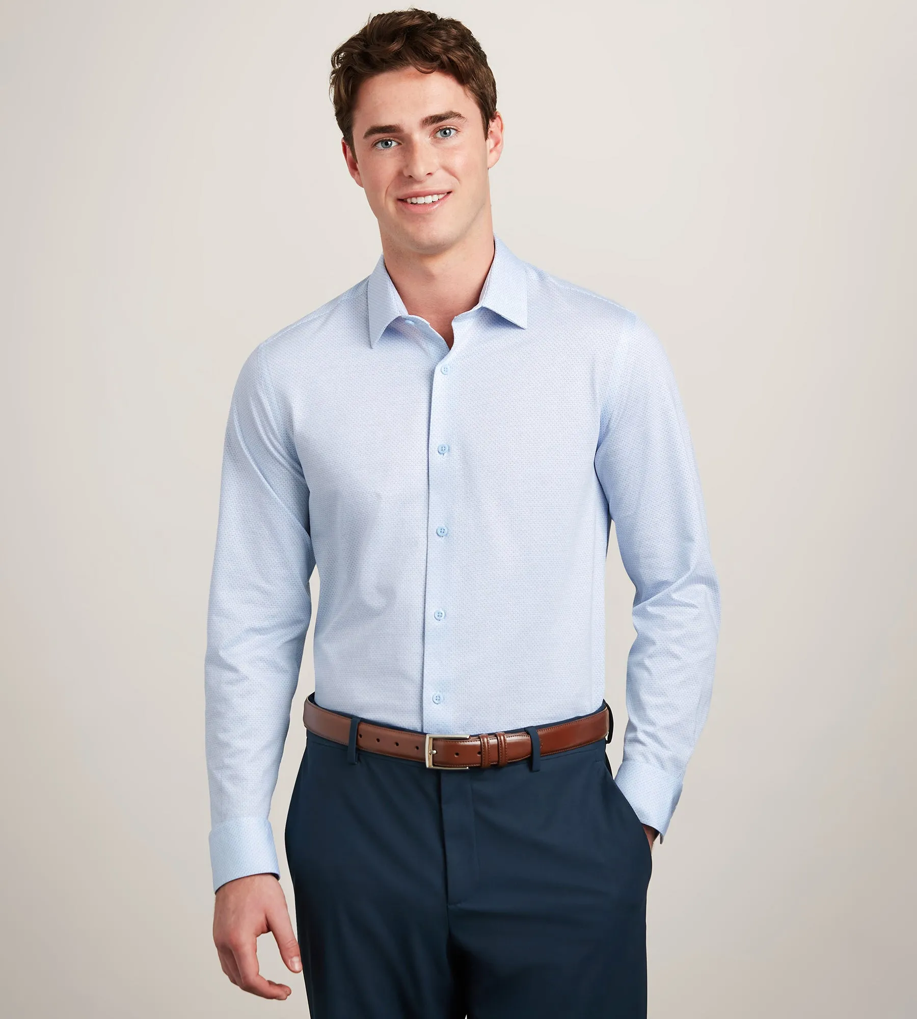 Slim Fit Butterknit Jacquard Dress Shirt sold by Tip Top product image thumbnail 2