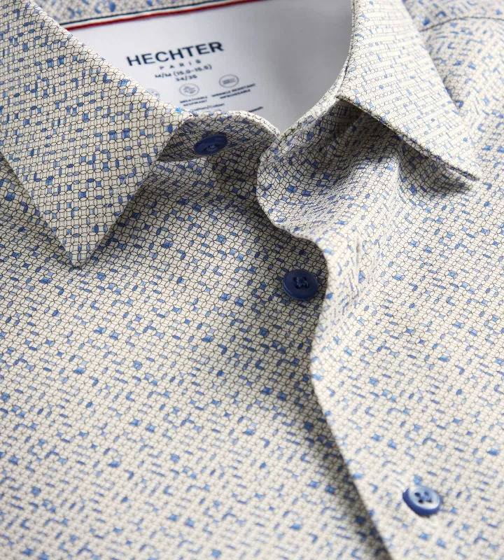 Slim Fit Butterknit Geo Print Dress Shirt made by Tip Top