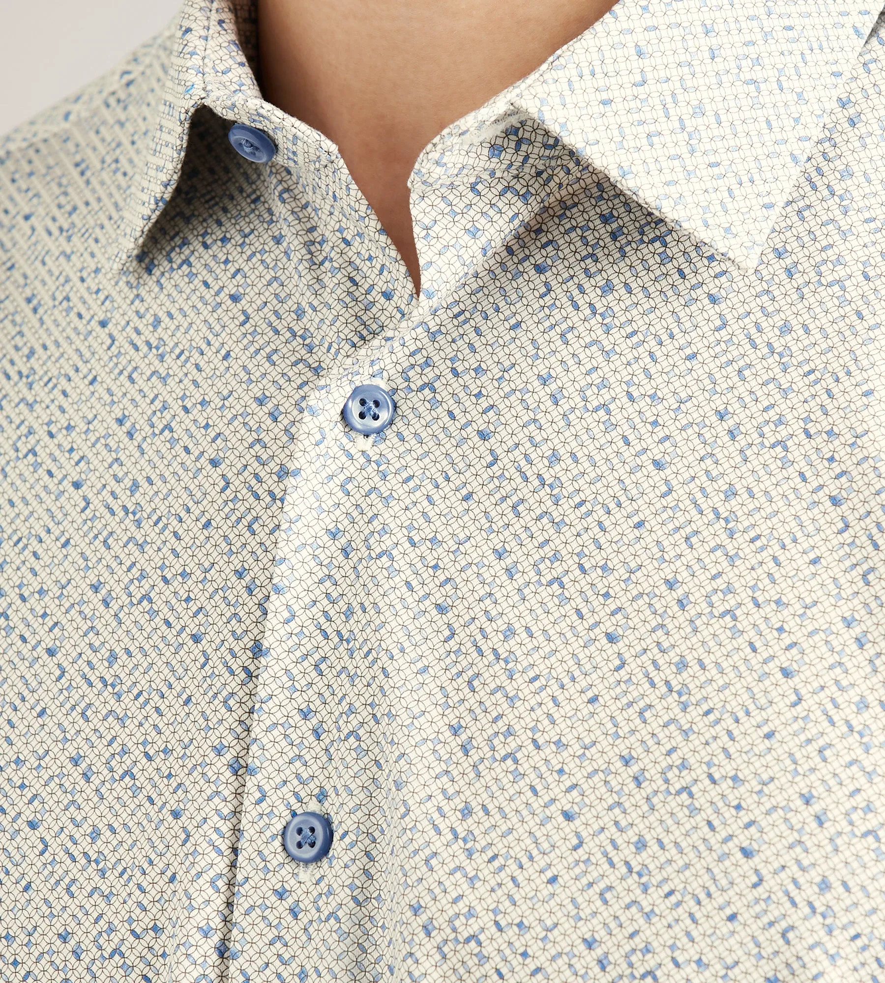 Slim Fit Butterknit Geo Print Dress Shirt sold by Tip Top product image thumbnail 4
