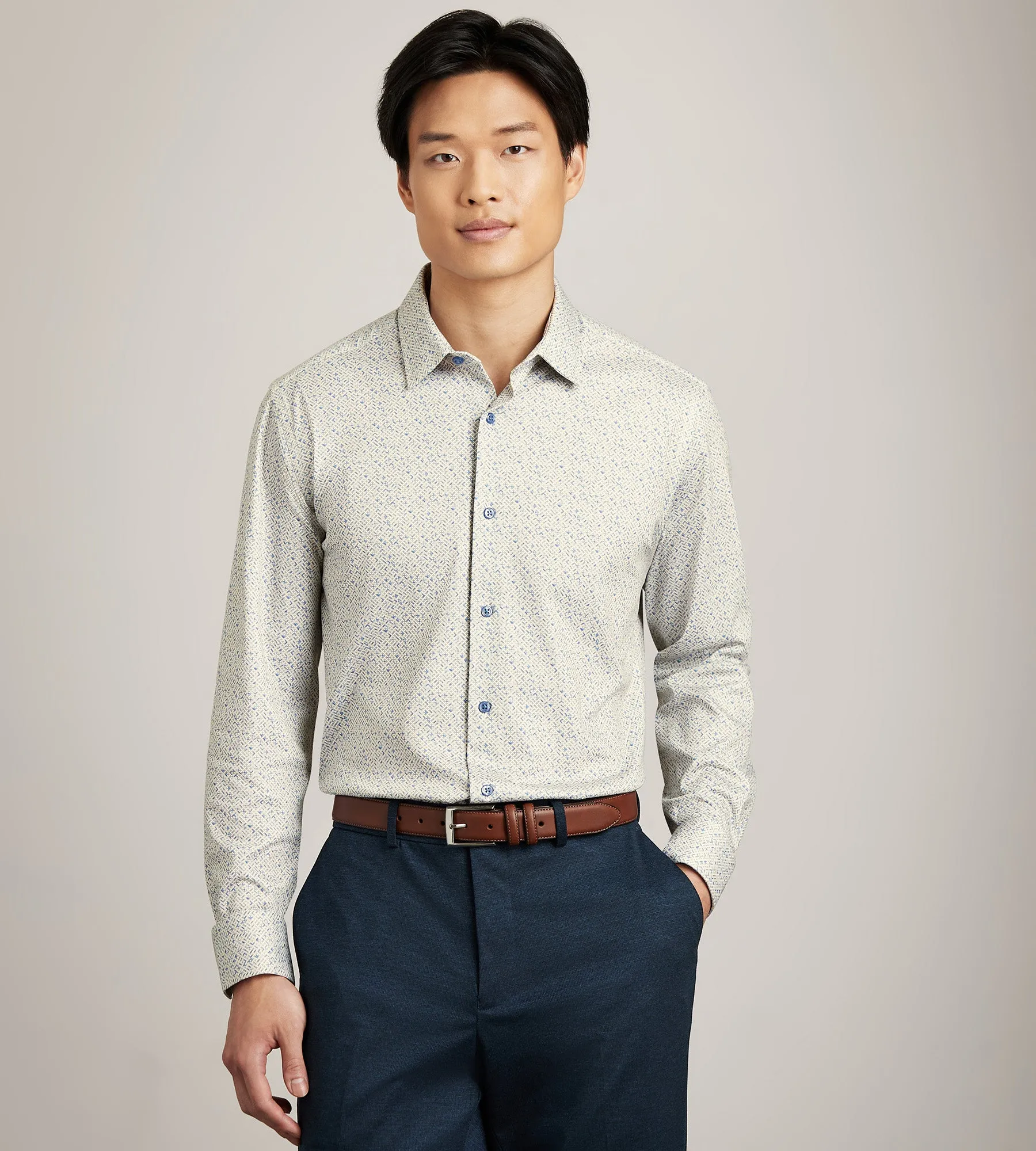 Slim Fit Butterknit Geo Print Dress Shirt sold by Tip Top product image thumbnail 2