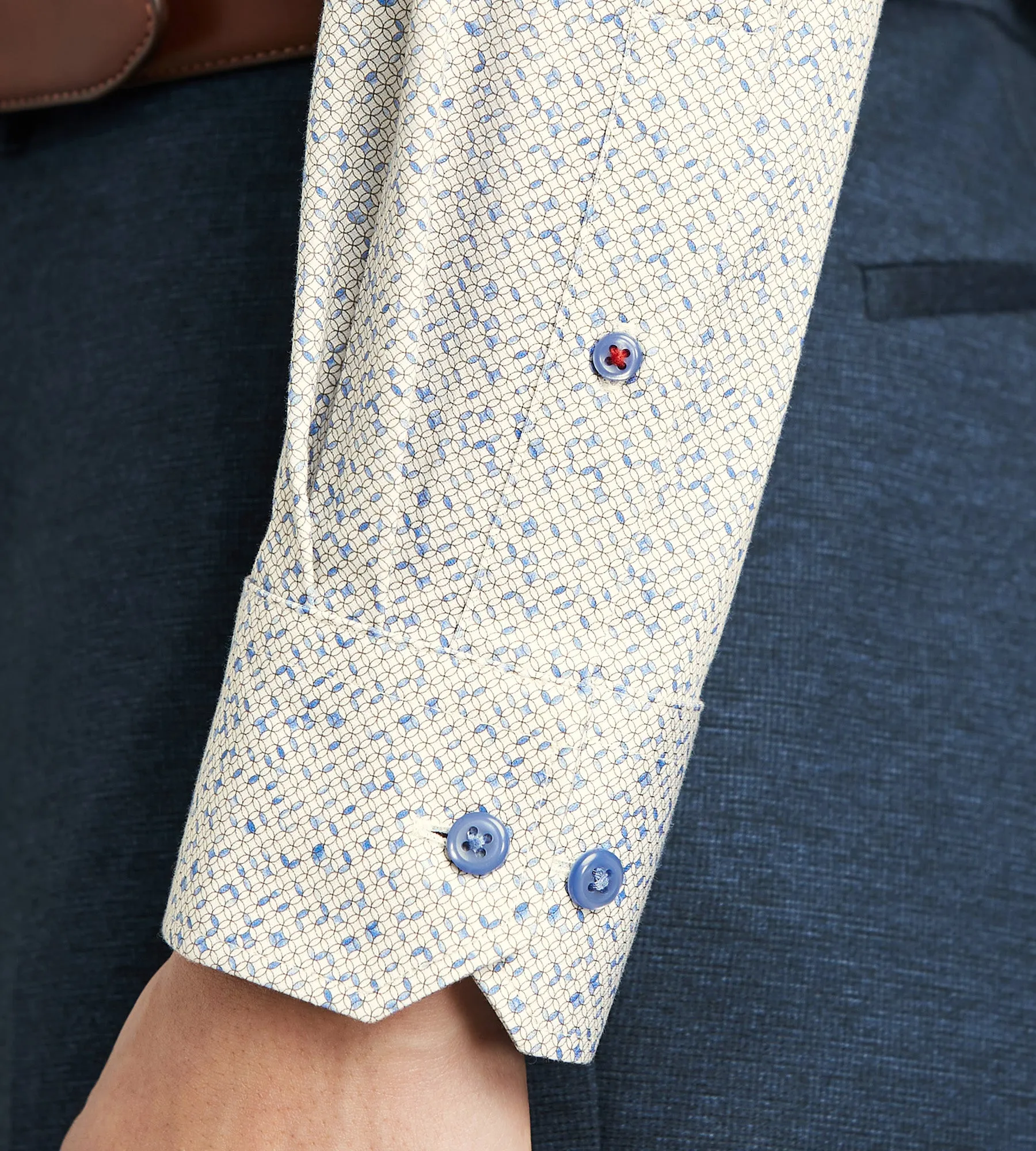 Slim Fit Butterknit Geo Print Dress Shirt sold by Tip Top product image thumbnail 3