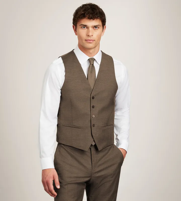 Brown Plaid Suit Vest made by G GRAFTON