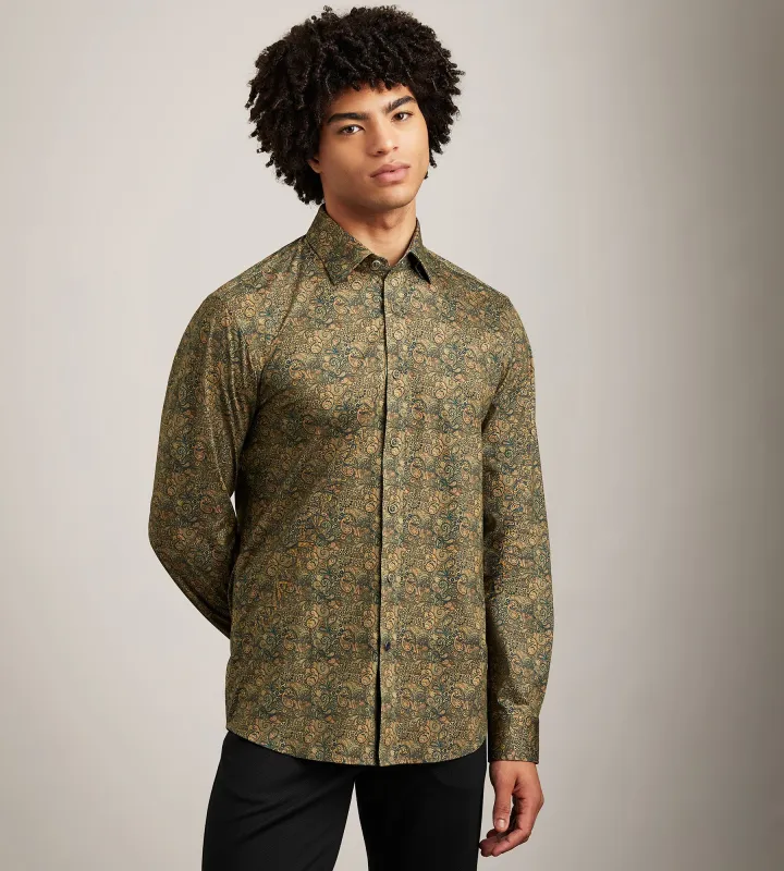 Long Sleeve Printed Butterknit Casual Shirt made by Tip Top