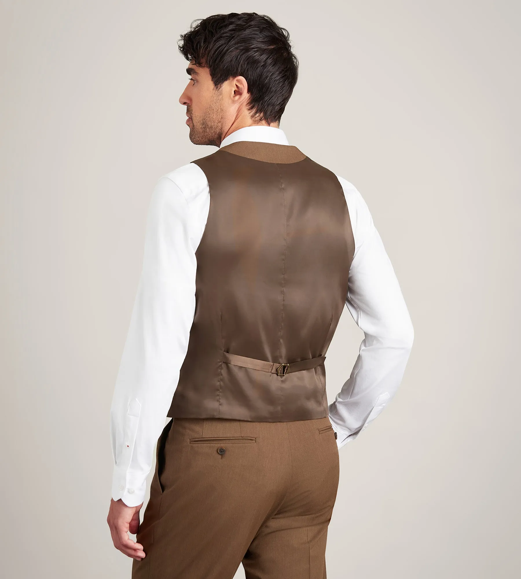Modern Fit 360° Stretch Brown Suit Separate Vest sold by Tip Top product image thumbnail 3