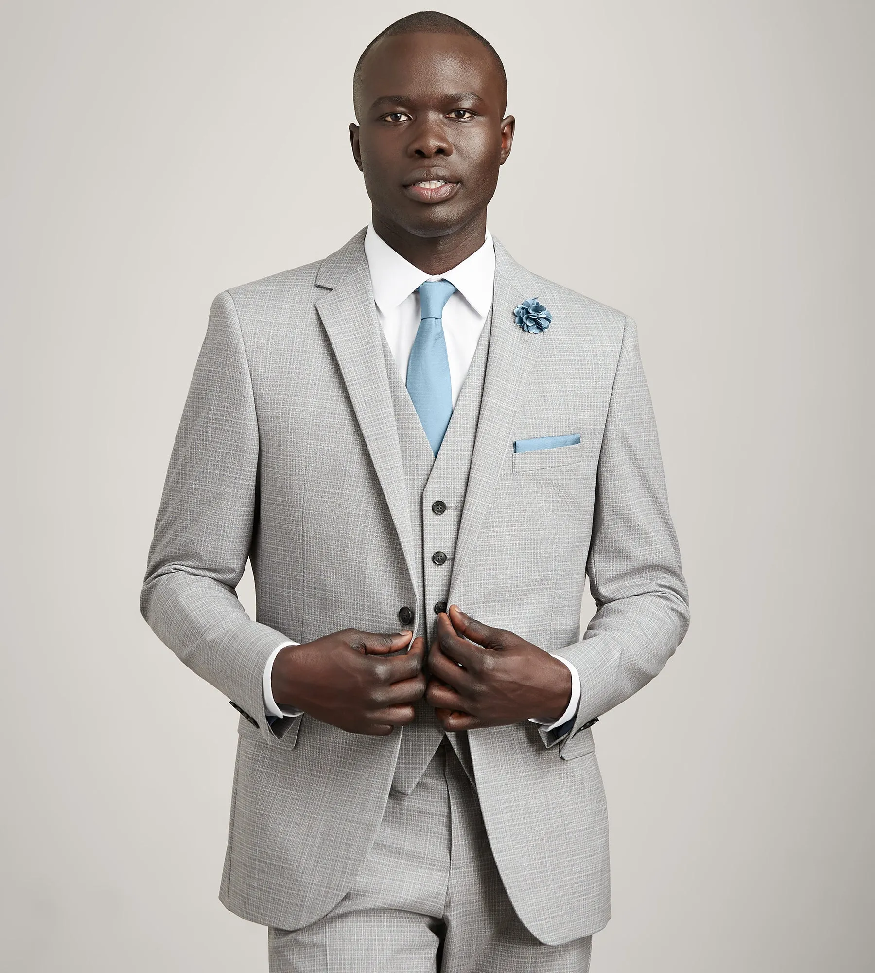 Grey Check Suit Vest sold by Tip Top product image thumbnail 4