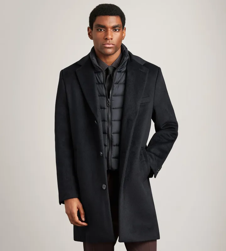 Modern Fit Water-Resistant Long Wool Coat made by Tip Top