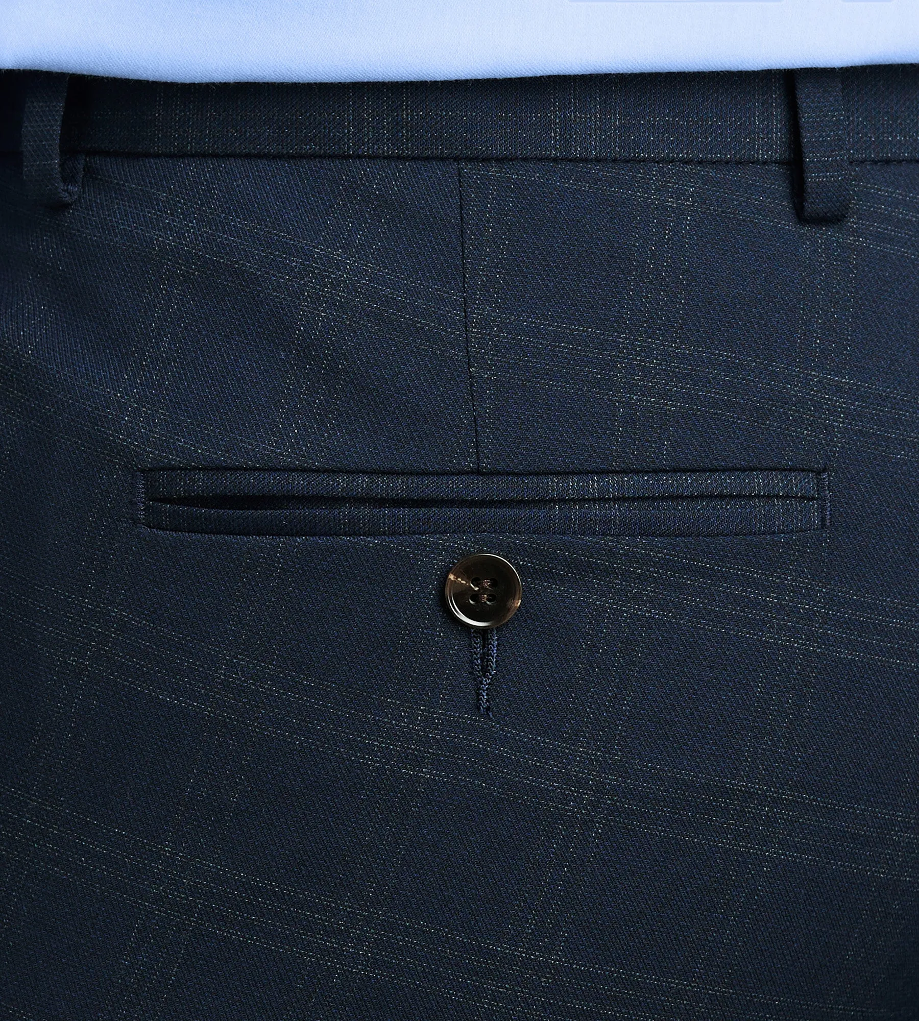 Slim Fit Navy Plaid Suit Pants sold by Tip Top product image thumbnail 4