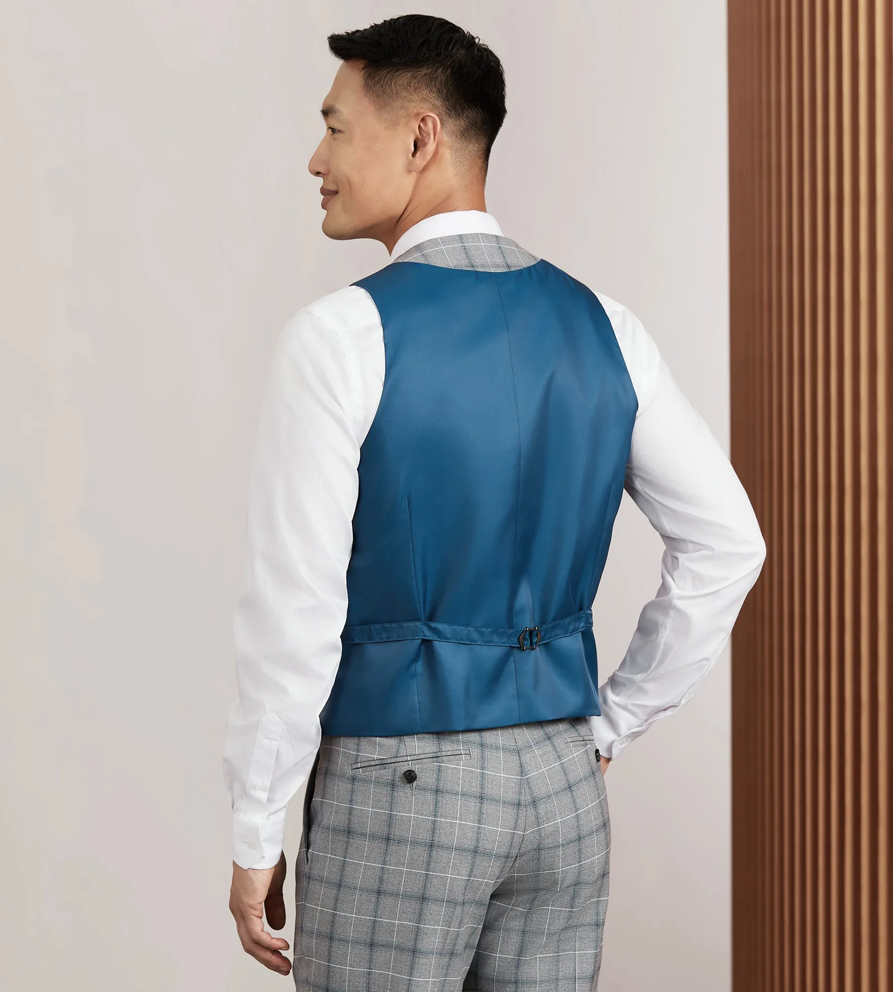 Grey Plaid Suit Vest sold by Tip Top product image thumbnail 3