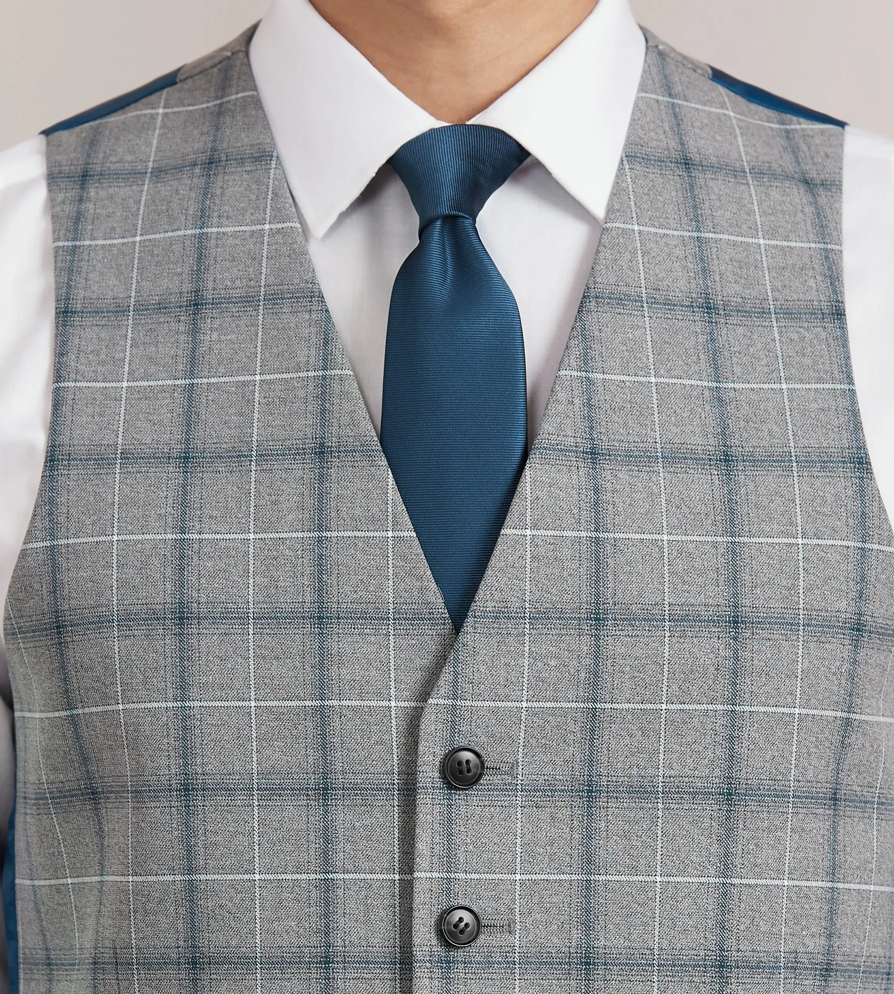 Grey Plaid Suit Vest sold by Tip Top product image thumbnail 2