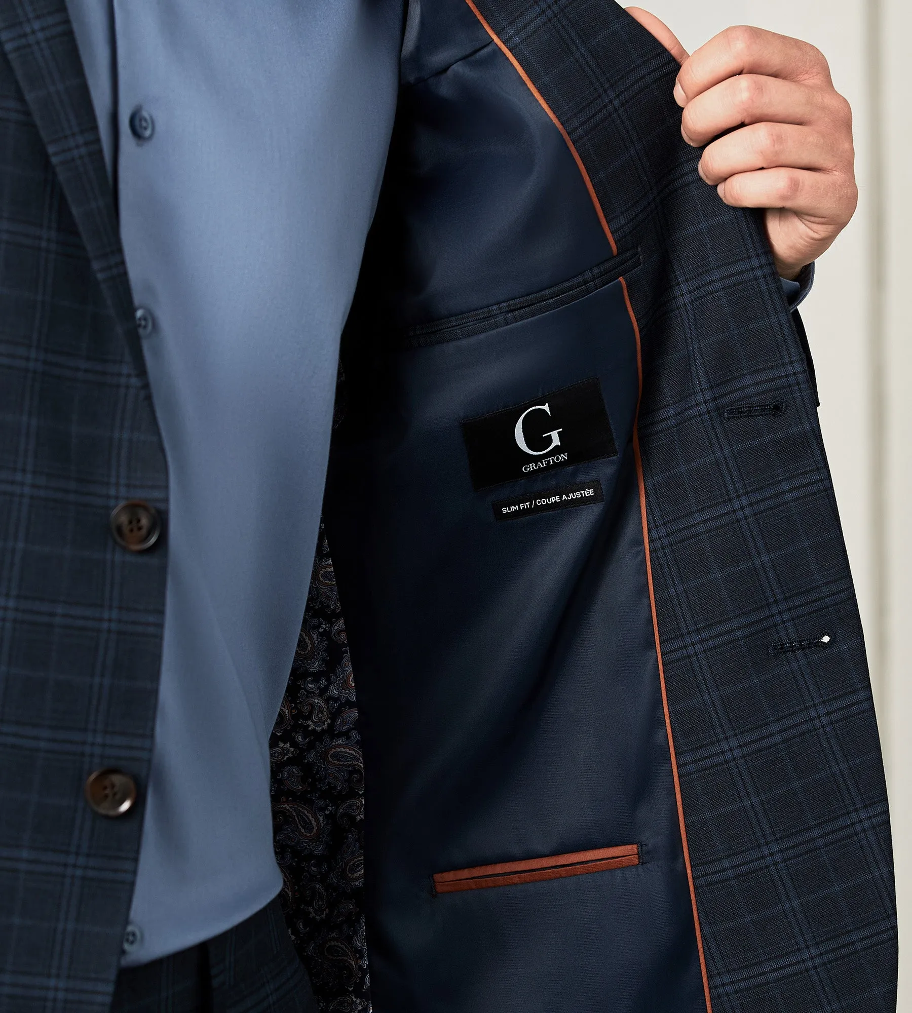 Slim Fit Stretch Check Suit Separate Jacket sold by Tip Top product image thumbnail 3