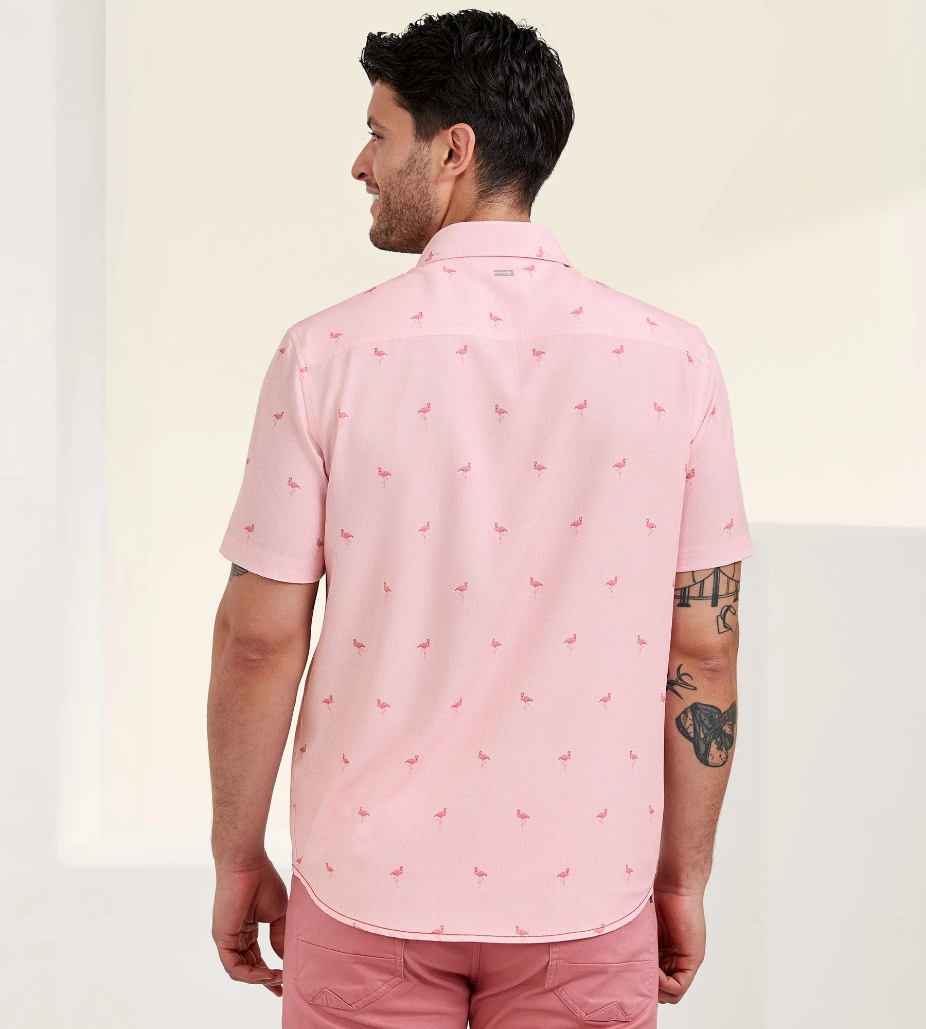 Modern Fit 360° Stretch Printed Short Sleeve Sport Shirt sold by Tip Top product image thumbnail 4